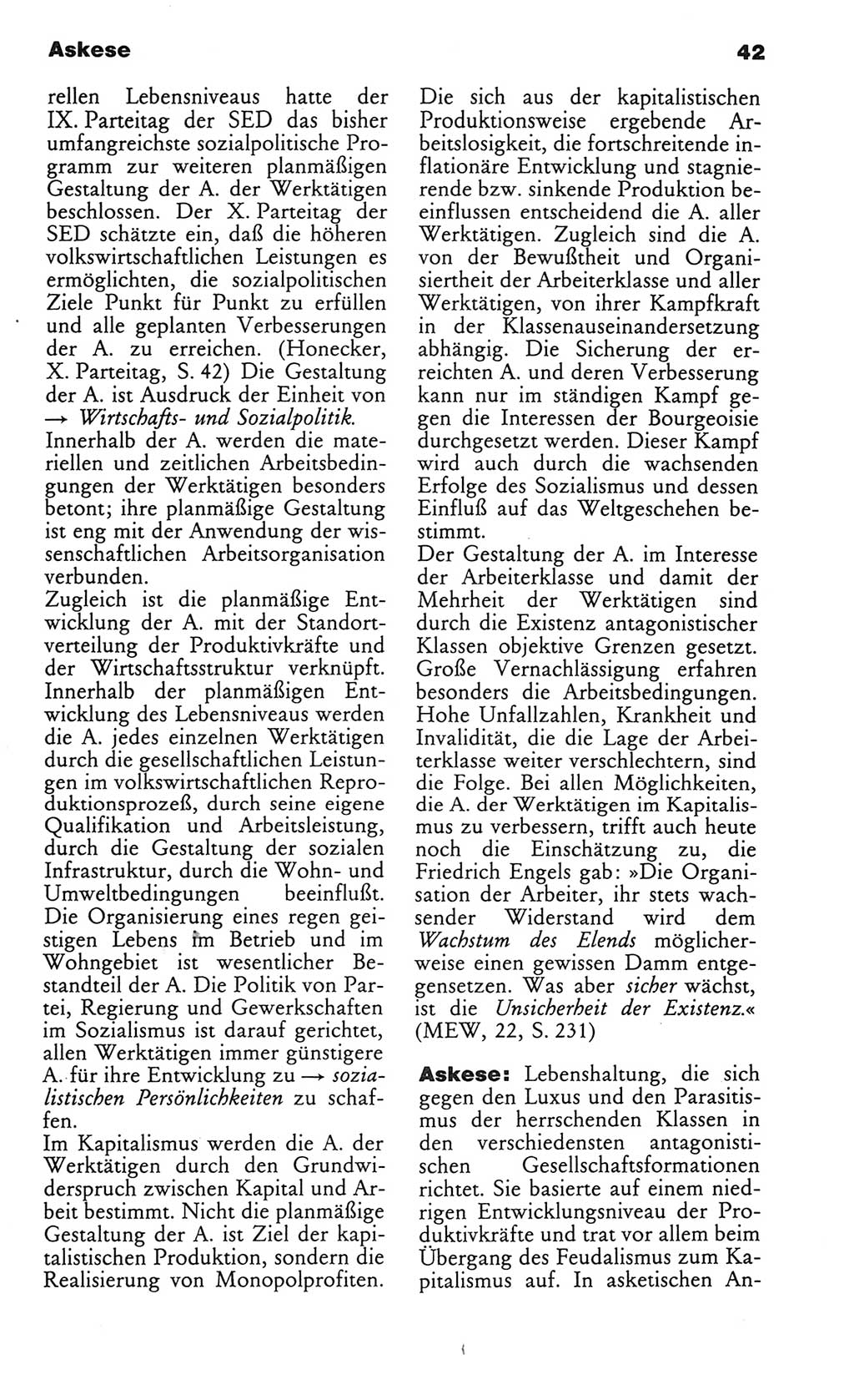 Wörterbuch des wissenschaftlichen Kommunismus [Deutsche Demokratische Republik (DDR)] 1982, Seite 42 (Wb. wiss. Komm. DDR 1982, S. 42)