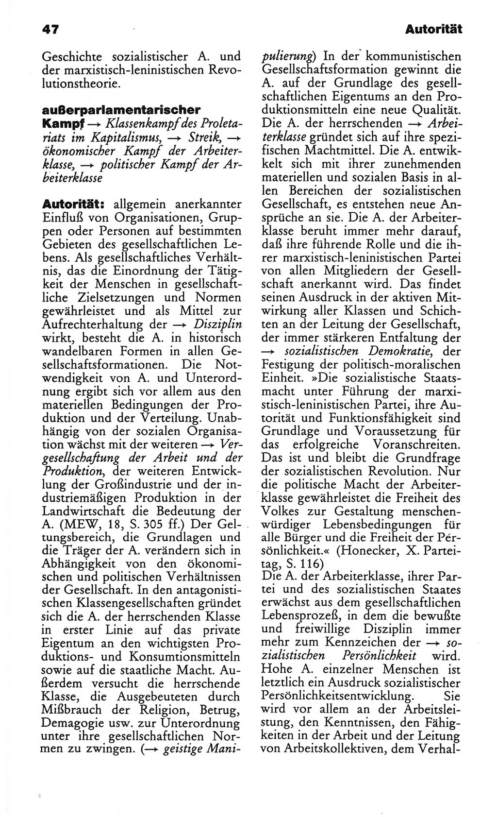 Wörterbuch des wissenschaftlichen Kommunismus [Deutsche Demokratische Republik (DDR)] 1982, Seite 47 (Wb. wiss. Komm. DDR 1982, S. 47)