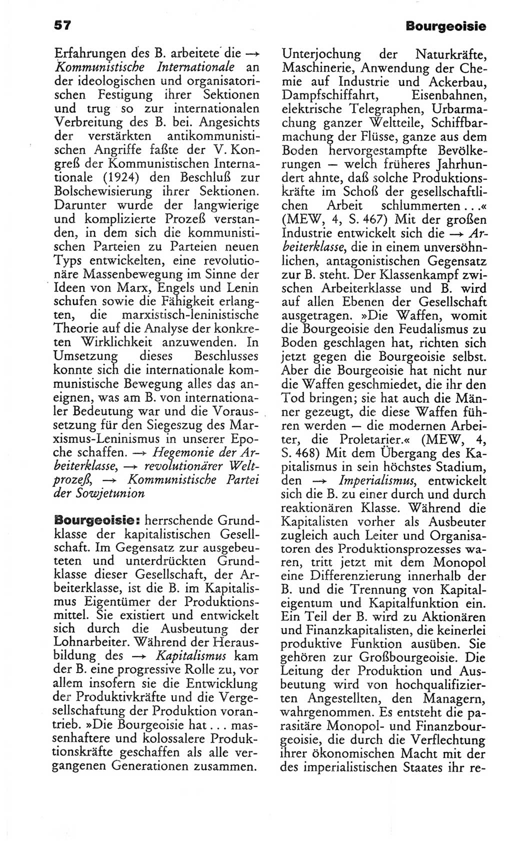 Wörterbuch des wissenschaftlichen Kommunismus [Deutsche Demokratische Republik (DDR)] 1982, Seite 57 (Wb. wiss. Komm. DDR 1982, S. 57)