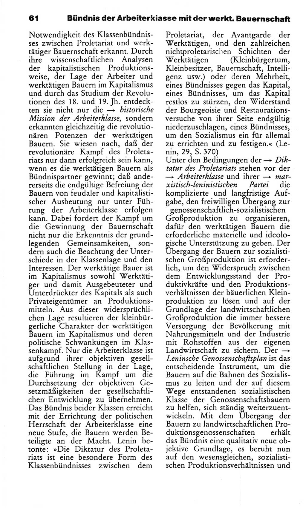 Wörterbuch des wissenschaftlichen Kommunismus [Deutsche Demokratische Republik (DDR)] 1982, Seite 61 (Wb. wiss. Komm. DDR 1982, S. 61)