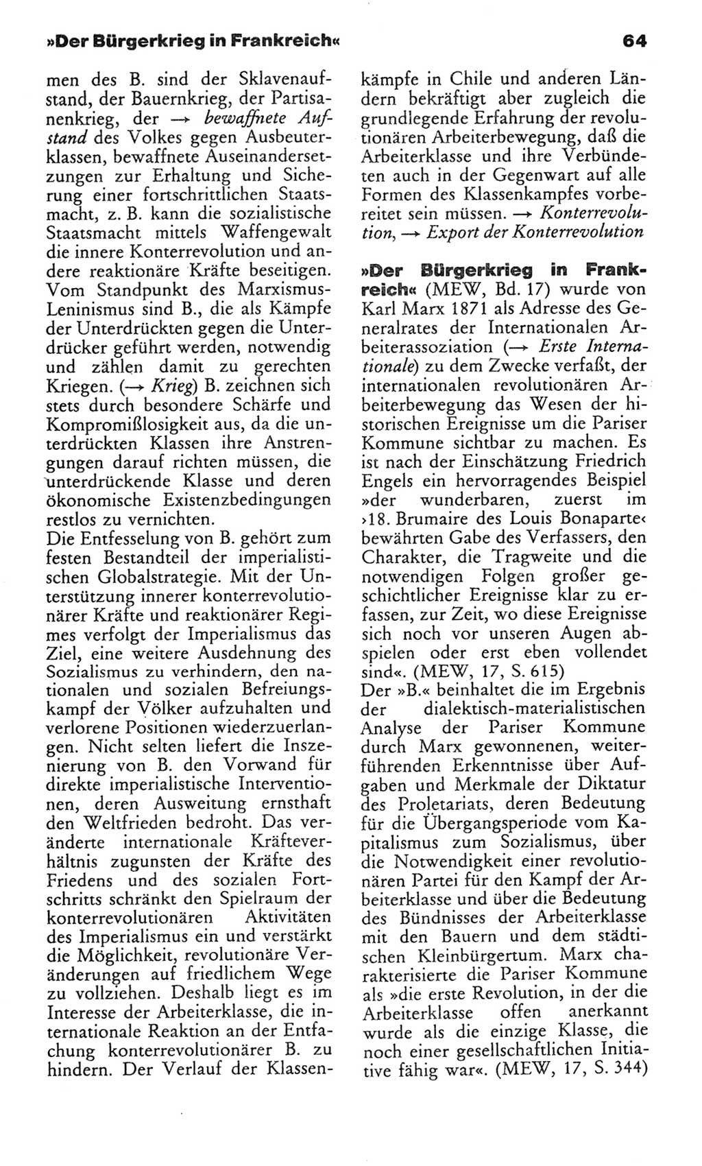 Wörterbuch des wissenschaftlichen Kommunismus [Deutsche Demokratische Republik (DDR)] 1982, Seite 64 (Wb. wiss. Komm. DDR 1982, S. 64)
