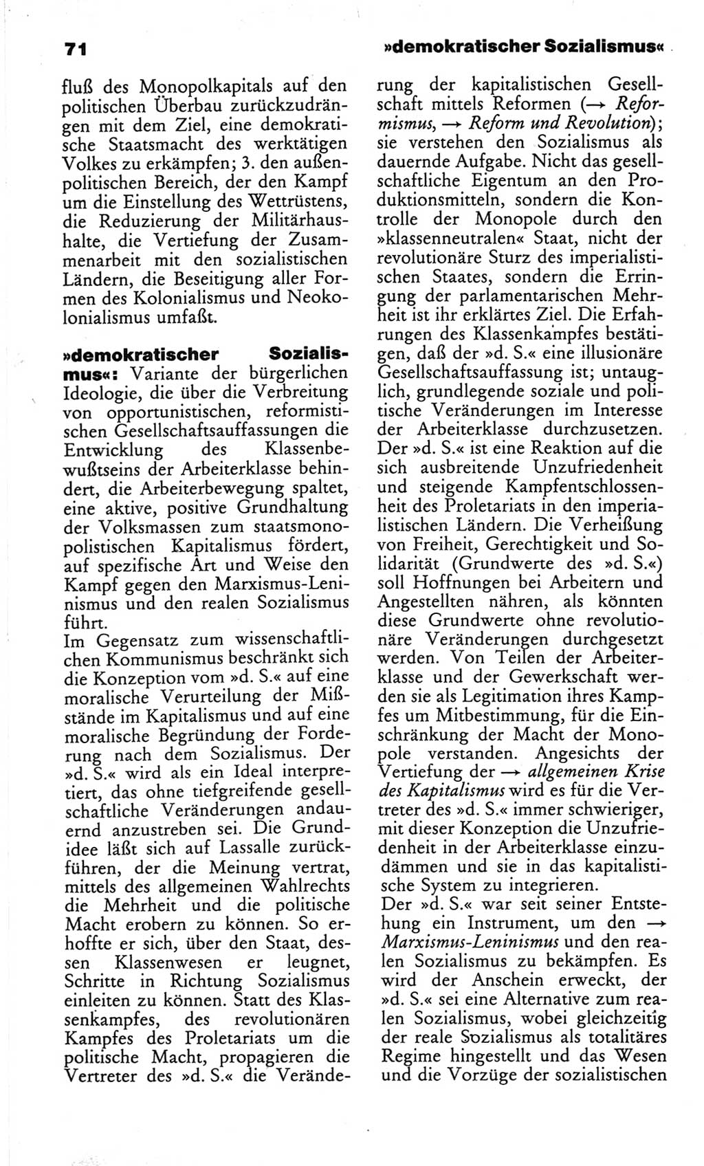 Wörterbuch des wissenschaftlichen Kommunismus [Deutsche Demokratische Republik (DDR)] 1982, Seite 71 (Wb. wiss. Komm. DDR 1982, S. 71)