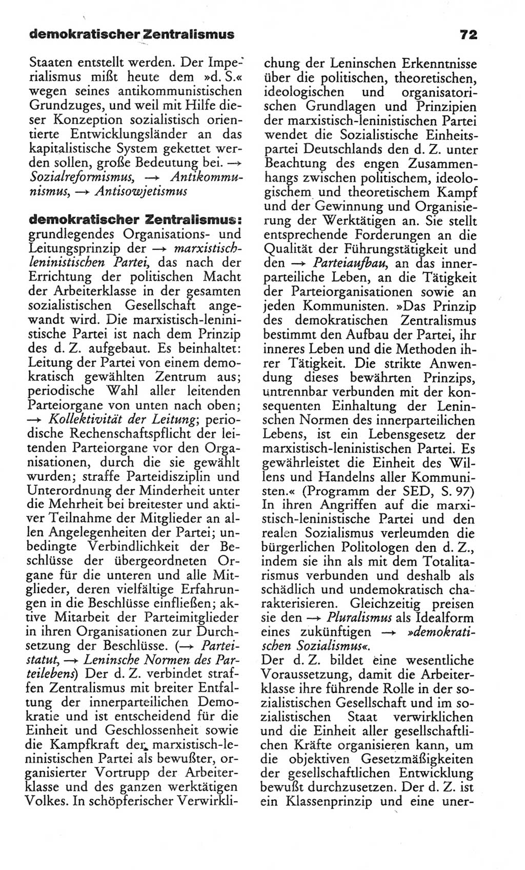Wörterbuch des wissenschaftlichen Kommunismus [Deutsche Demokratische Republik (DDR)] 1982, Seite 72 (Wb. wiss. Komm. DDR 1982, S. 72)