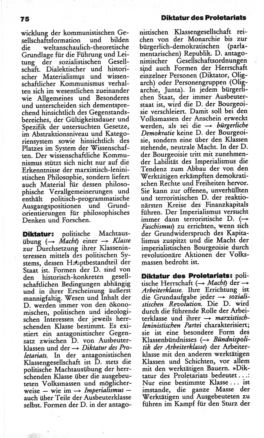 Wörterbuch des wissenschaftlichen Kommunismus [Deutsche Demokratische Republik (DDR)] 1982, Seite 75 (Wb. wiss. Komm. DDR 1982, S. 75)