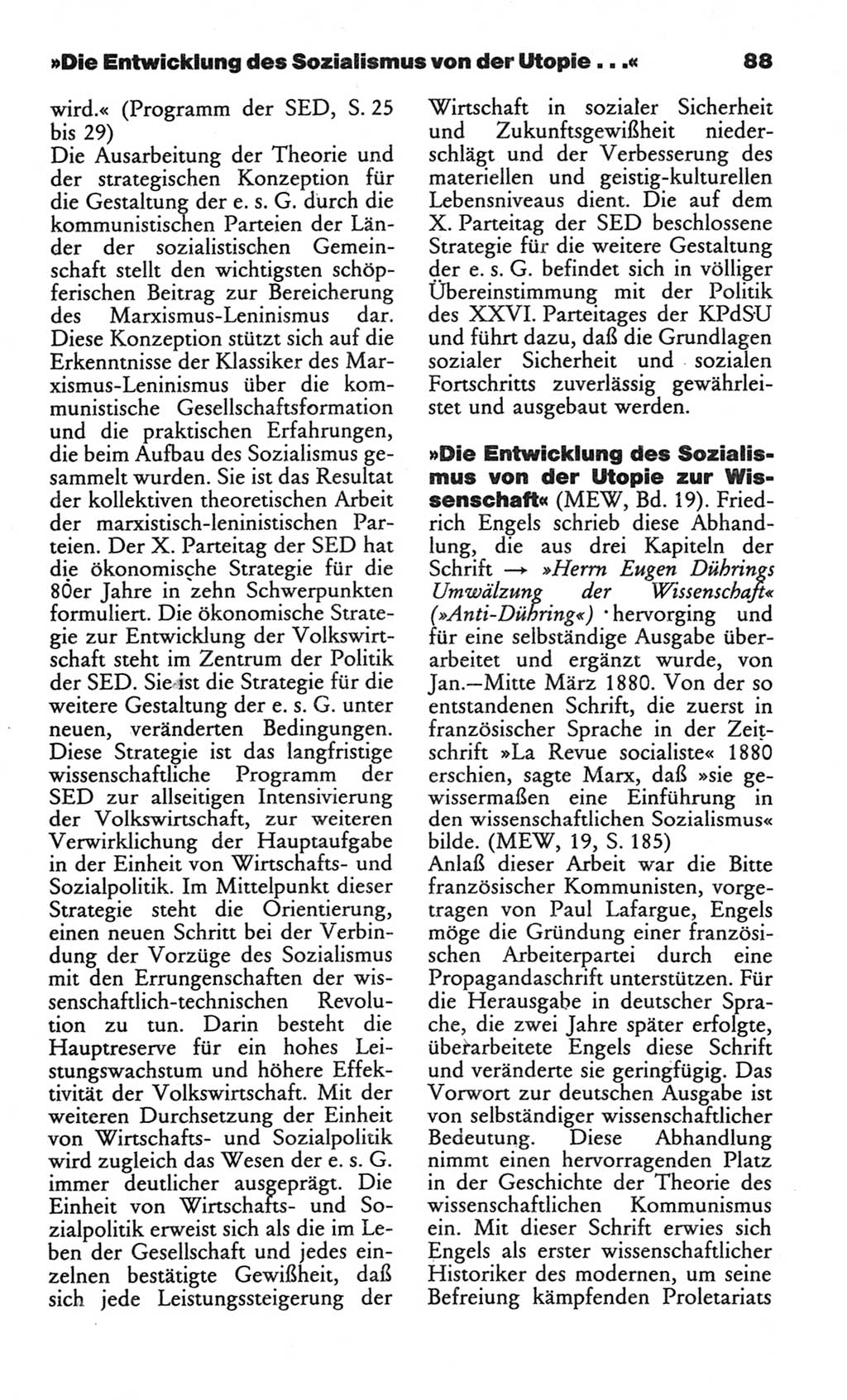 Wörterbuch des wissenschaftlichen Kommunismus [Deutsche Demokratische Republik (DDR)] 1982, Seite 88 (Wb. wiss. Komm. DDR 1982, S. 88)
