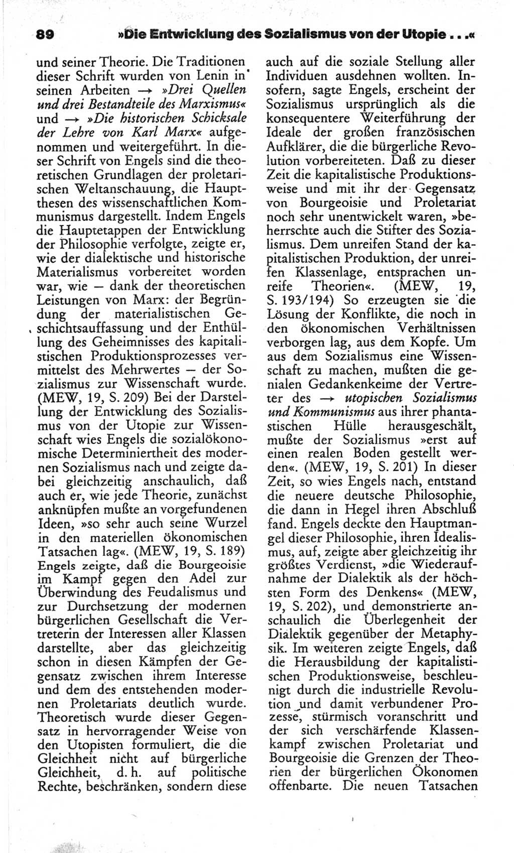Wörterbuch des wissenschaftlichen Kommunismus [Deutsche Demokratische Republik (DDR)] 1982, Seite 89 (Wb. wiss. Komm. DDR 1982, S. 89)