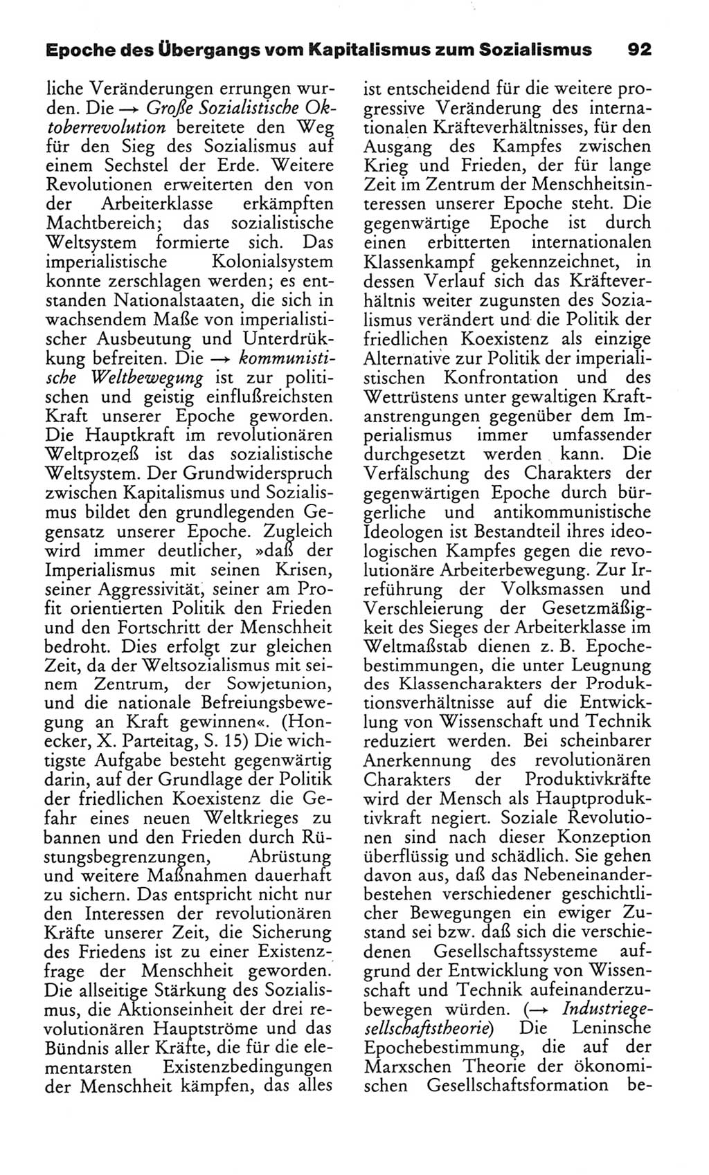 Wörterbuch des wissenschaftlichen Kommunismus [Deutsche Demokratische Republik (DDR)] 1982, Seite 92 (Wb. wiss. Komm. DDR 1982, S. 92)