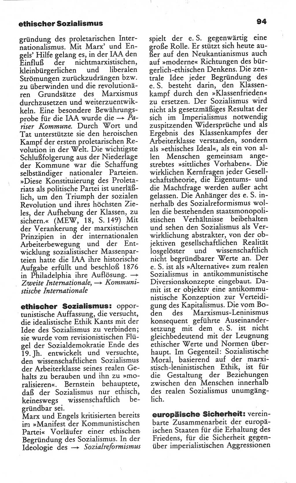 Wörterbuch des wissenschaftlichen Kommunismus [Deutsche Demokratische Republik (DDR)] 1982, Seite 94 (Wb. wiss. Komm. DDR 1982, S. 94)