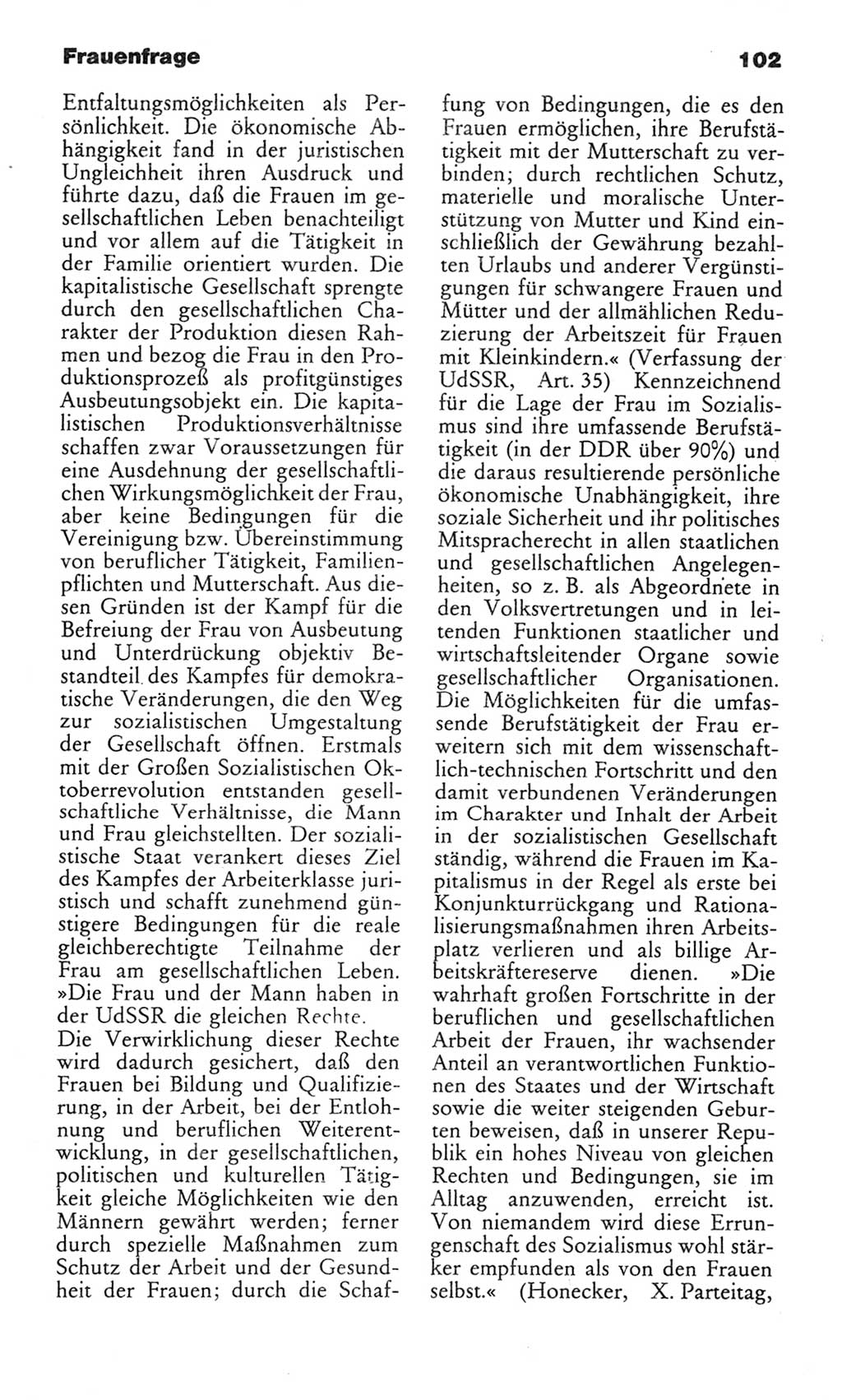 Wörterbuch des wissenschaftlichen Kommunismus [Deutsche Demokratische Republik (DDR)] 1982, Seite 102 (Wb. wiss. Komm. DDR 1982, S. 102)