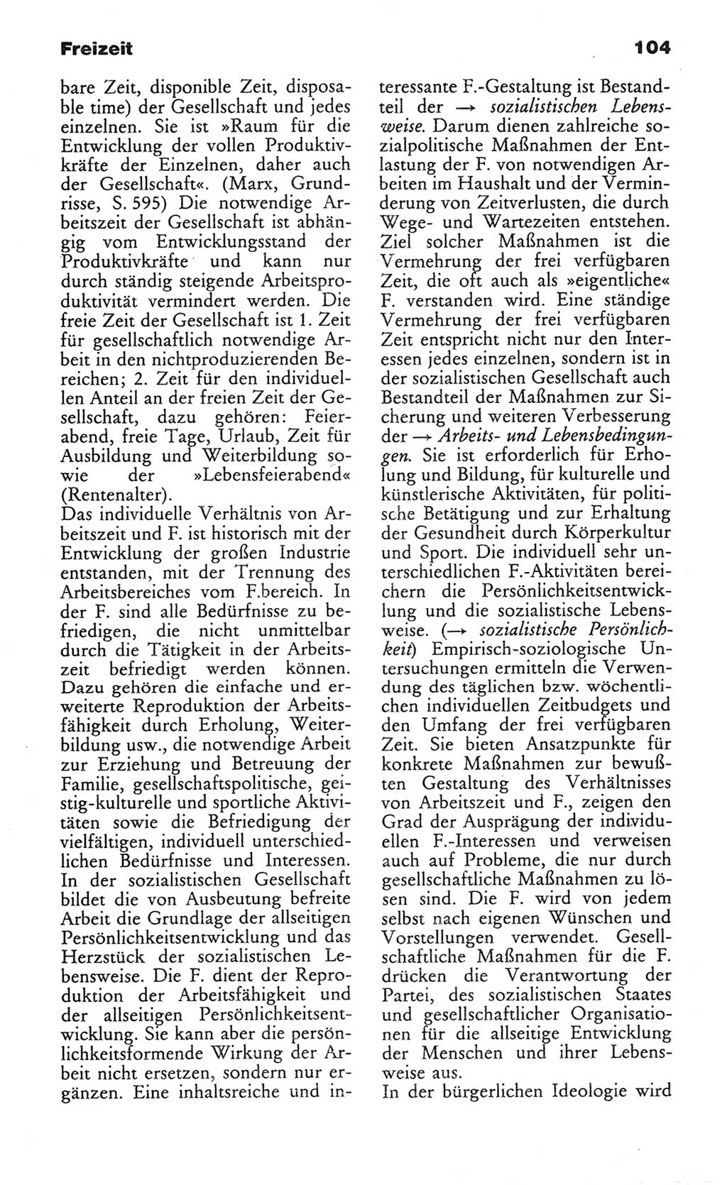 Wörterbuch des wissenschaftlichen Kommunismus [Deutsche Demokratische Republik (DDR)] 1982, Seite 104 (Wb. wiss. Komm. DDR 1982, S. 104)
