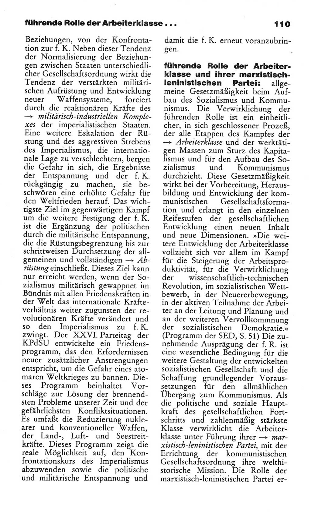 Wörterbuch des wissenschaftlichen Kommunismus [Deutsche Demokratische Republik (DDR)] 1982, Seite 110 (Wb. wiss. Komm. DDR 1982, S. 110)