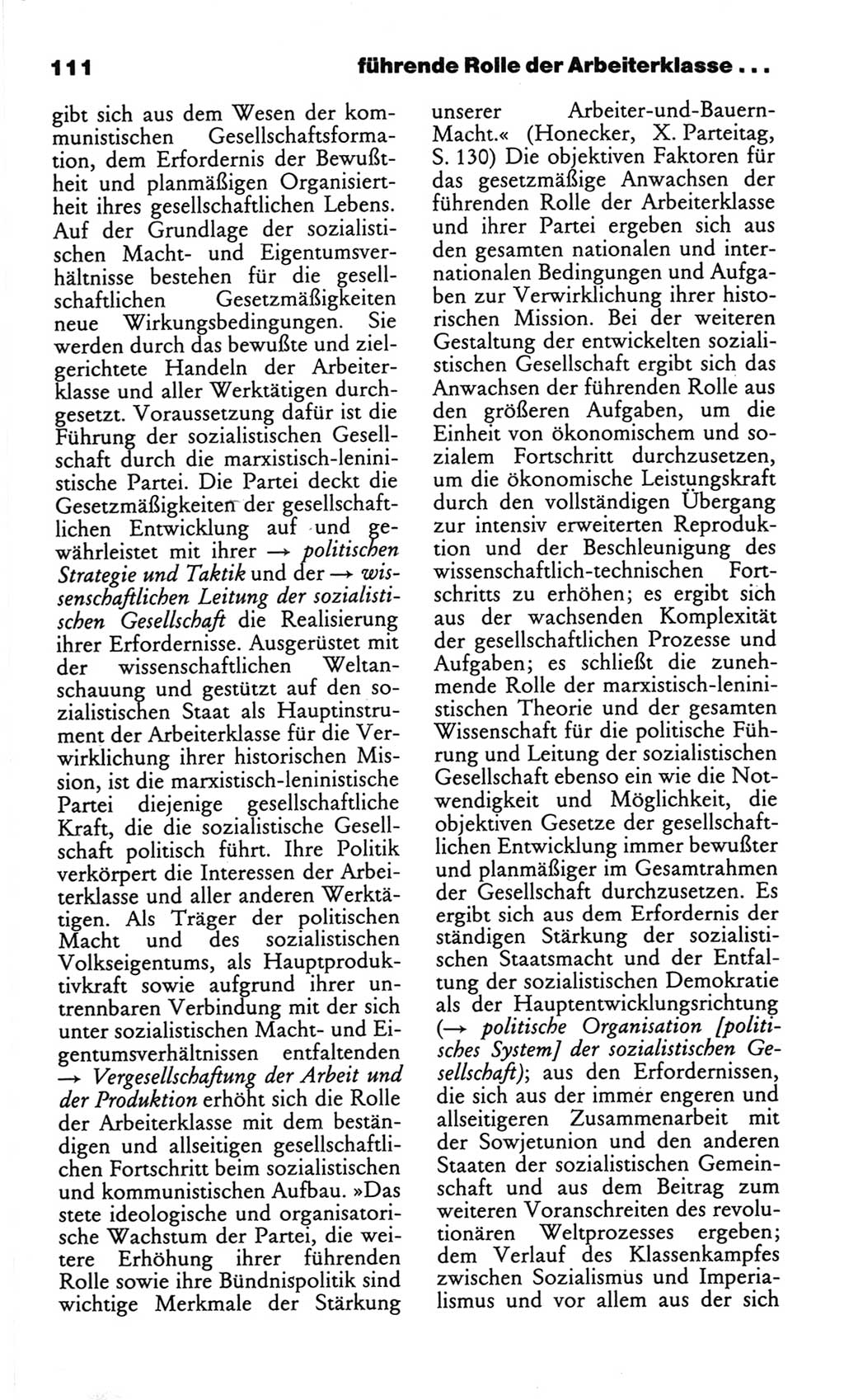 Wörterbuch des wissenschaftlichen Kommunismus [Deutsche Demokratische Republik (DDR)] 1982, Seite 111 (Wb. wiss. Komm. DDR 1982, S. 111)
