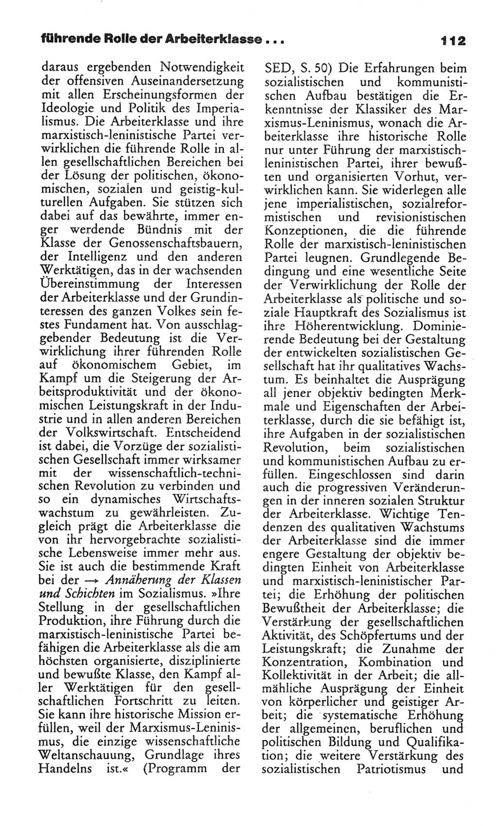 Wörterbuch des wissenschaftlichen Kommunismus [Deutsche Demokratische Republik (DDR)] 1982, Seite 112 (Wb. wiss. Komm. DDR 1982, S. 112)
