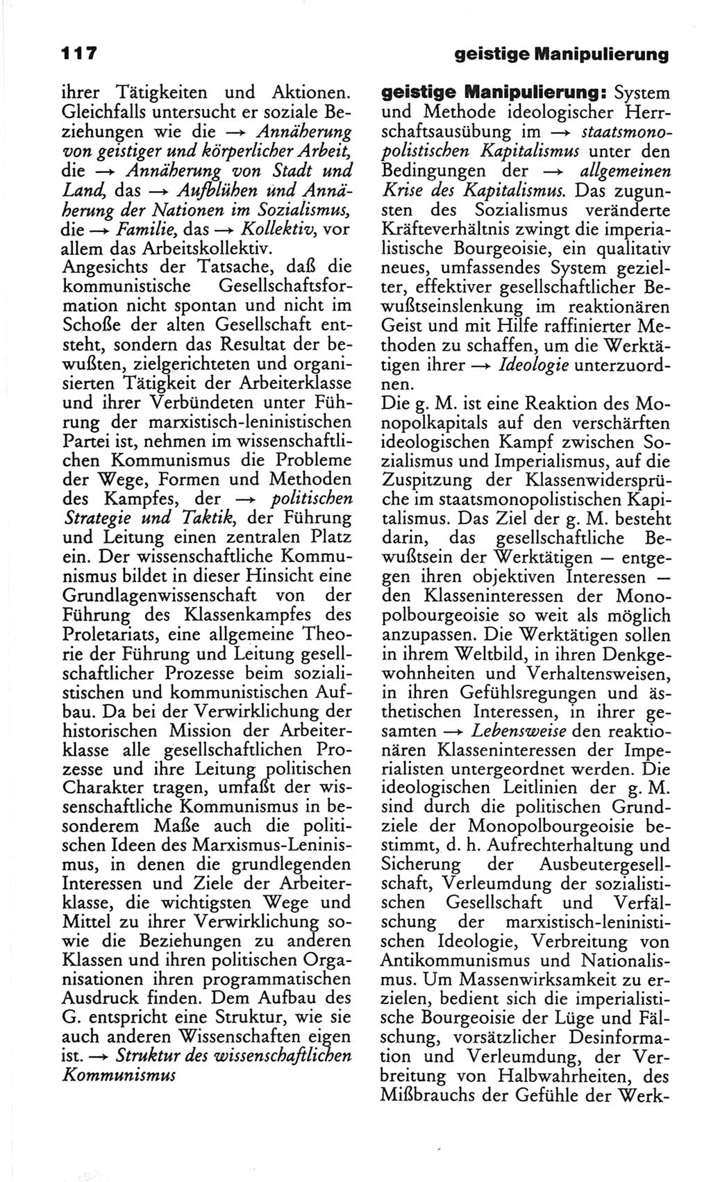 Wörterbuch des wissenschaftlichen Kommunismus [Deutsche Demokratische Republik (DDR)] 1982, Seite 117 (Wb. wiss. Komm. DDR 1982, S. 117)