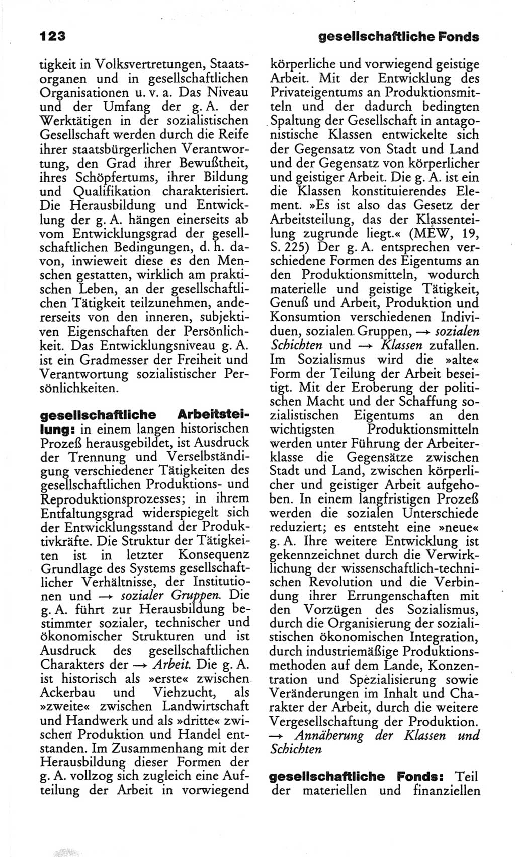 Wörterbuch des wissenschaftlichen Kommunismus [Deutsche Demokratische Republik (DDR)] 1982, Seite 123 (Wb. wiss. Komm. DDR 1982, S. 123)
