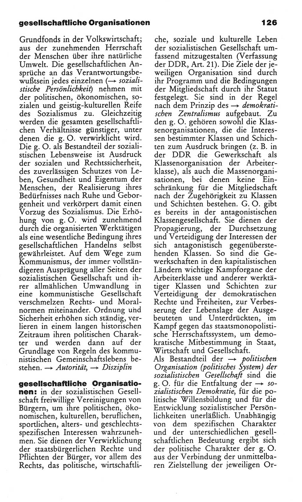 Wörterbuch des wissenschaftlichen Kommunismus [Deutsche Demokratische Republik (DDR)] 1982, Seite 126 (Wb. wiss. Komm. DDR 1982, S. 126)