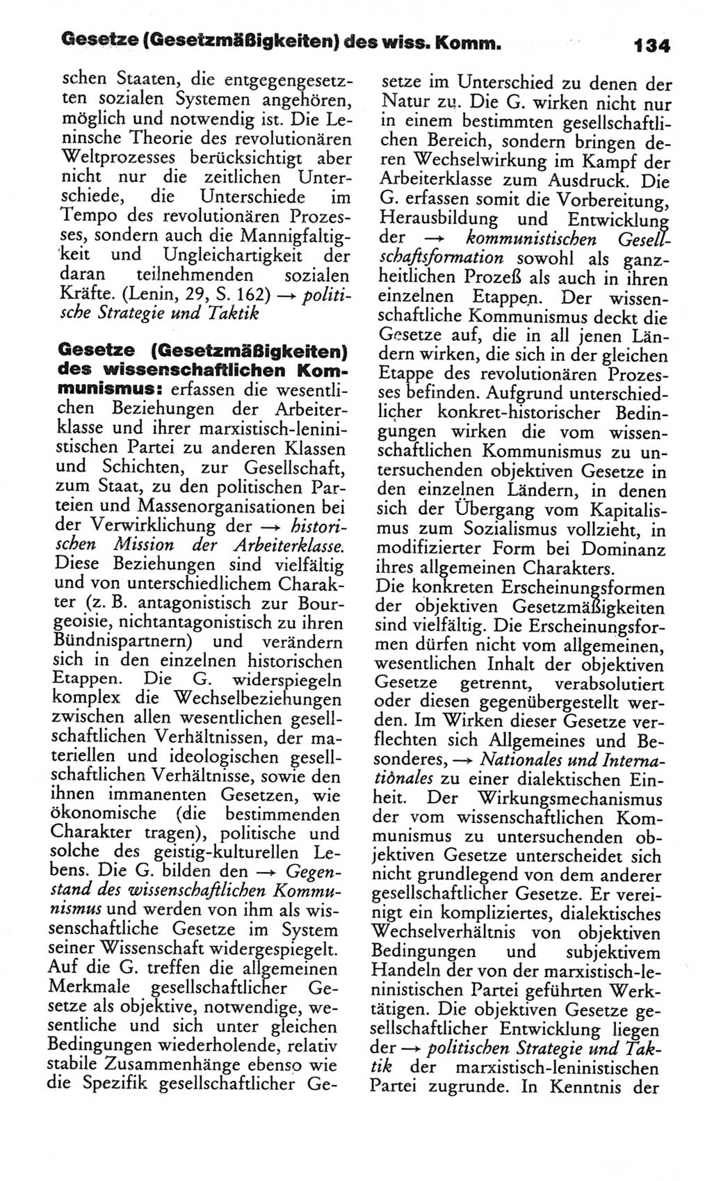 Wörterbuch des wissenschaftlichen Kommunismus [Deutsche Demokratische Republik (DDR)] 1982, Seite 134 (Wb. wiss. Komm. DDR 1982, S. 134)