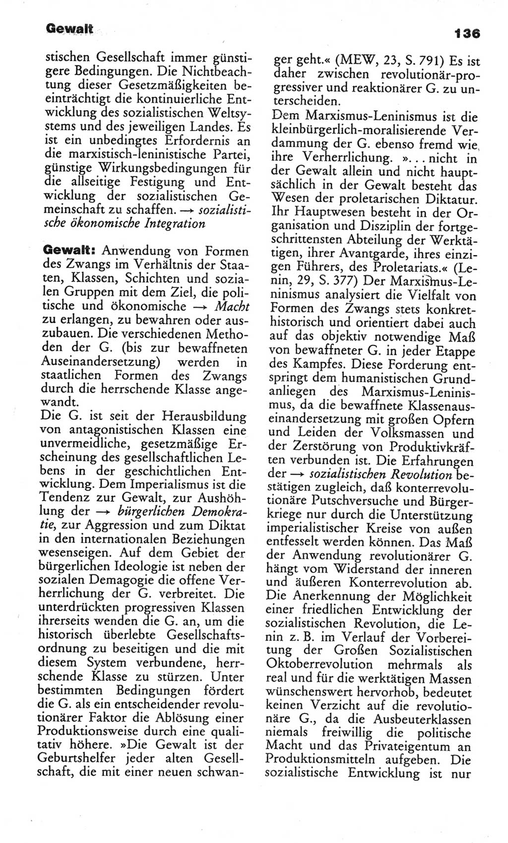 Wörterbuch des wissenschaftlichen Kommunismus [Deutsche Demokratische Republik (DDR)] 1982, Seite 136 (Wb. wiss. Komm. DDR 1982, S. 136)