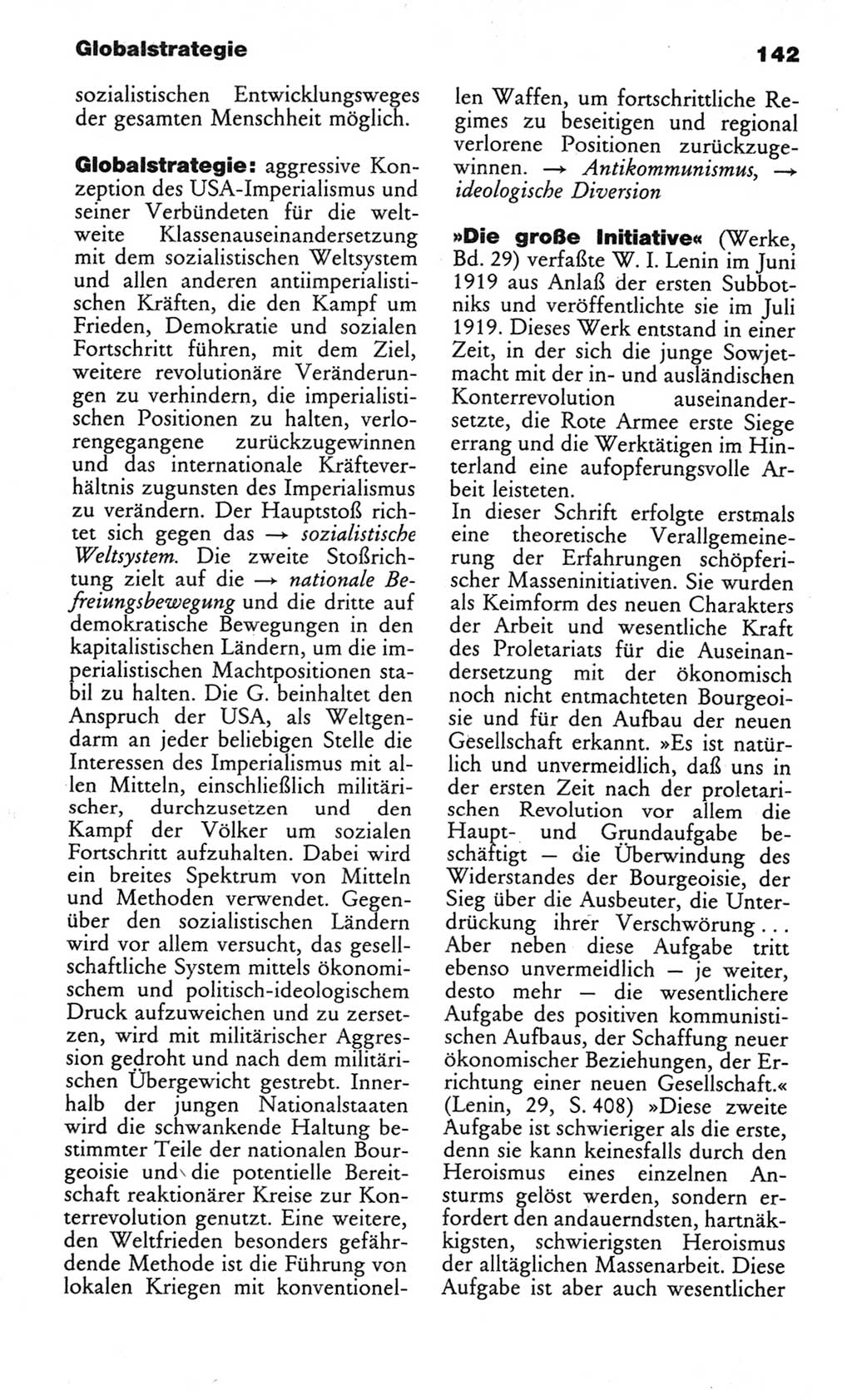 Wörterbuch des wissenschaftlichen Kommunismus [Deutsche Demokratische Republik (DDR)] 1982, Seite 142 (Wb. wiss. Komm. DDR 1982, S. 142)