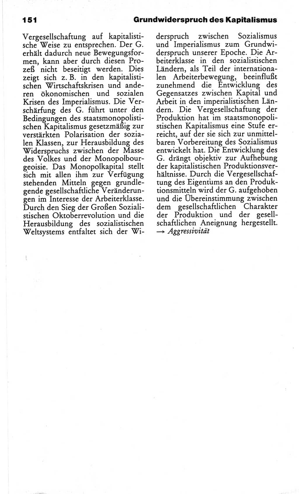 Wörterbuch des wissenschaftlichen Kommunismus [Deutsche Demokratische Republik (DDR)] 1982, Seite 151 (Wb. wiss. Komm. DDR 1982, S. 151)