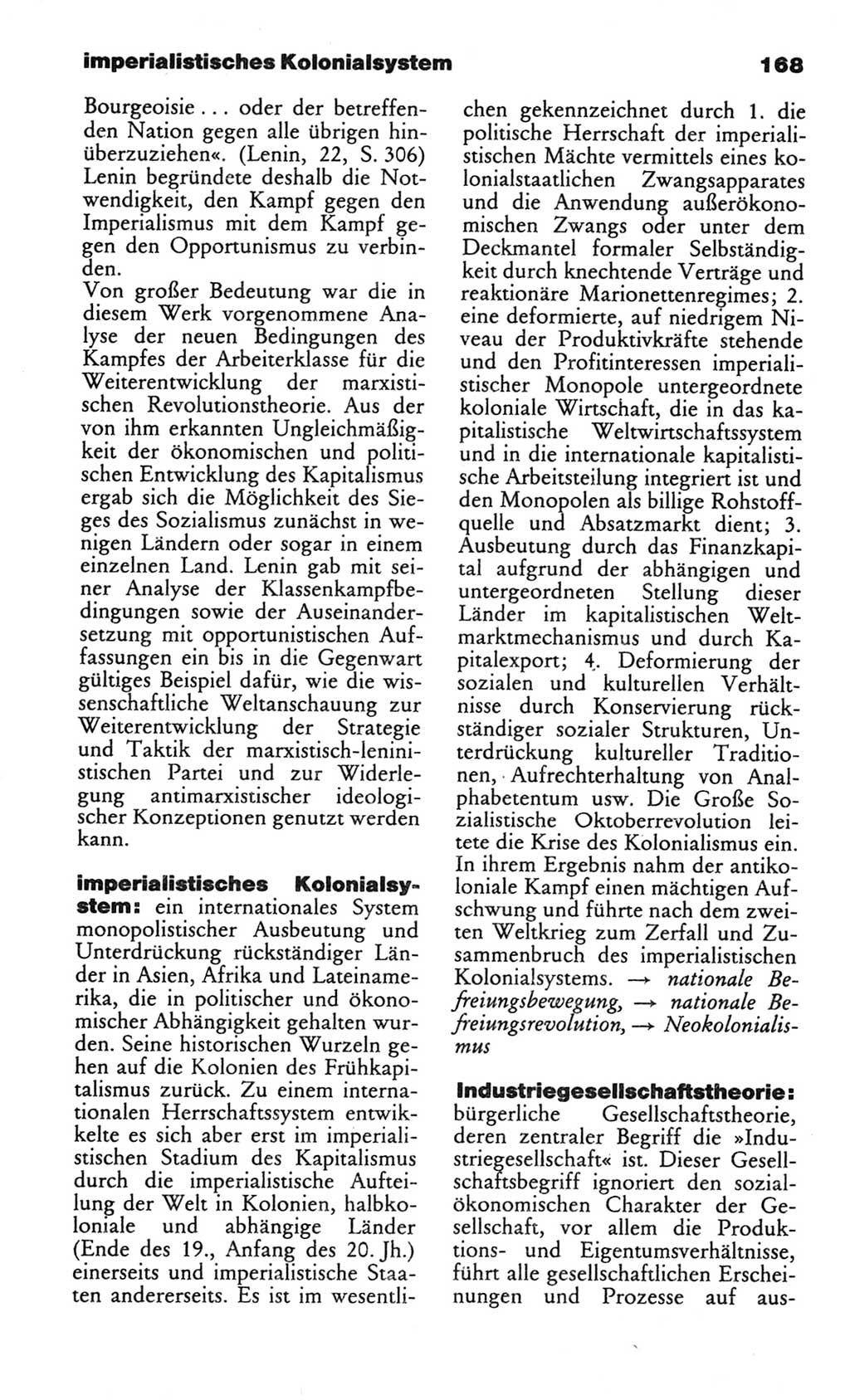 Wörterbuch des wissenschaftlichen Kommunismus [Deutsche Demokratische Republik (DDR)] 1982, Seite 168 (Wb. wiss. Komm. DDR 1982, S. 168)