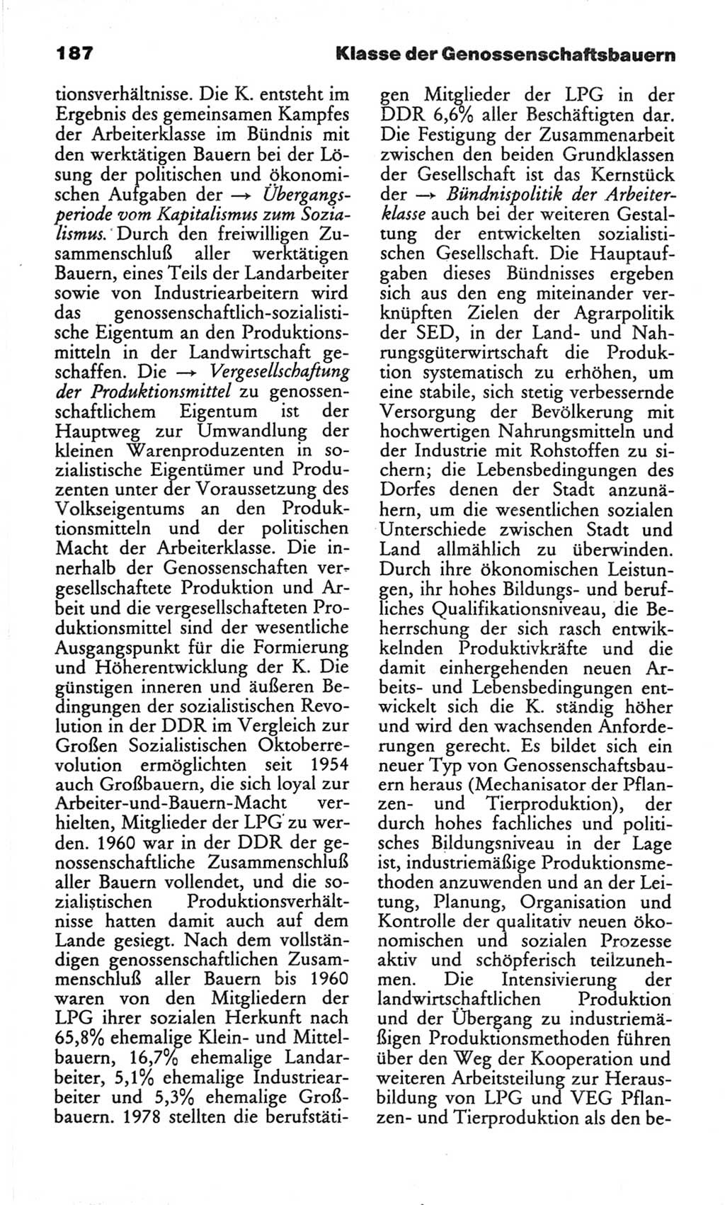 Wörterbuch des wissenschaftlichen Kommunismus [Deutsche Demokratische Republik (DDR)] 1982, Seite 187 (Wb. wiss. Komm. DDR 1982, S. 187)