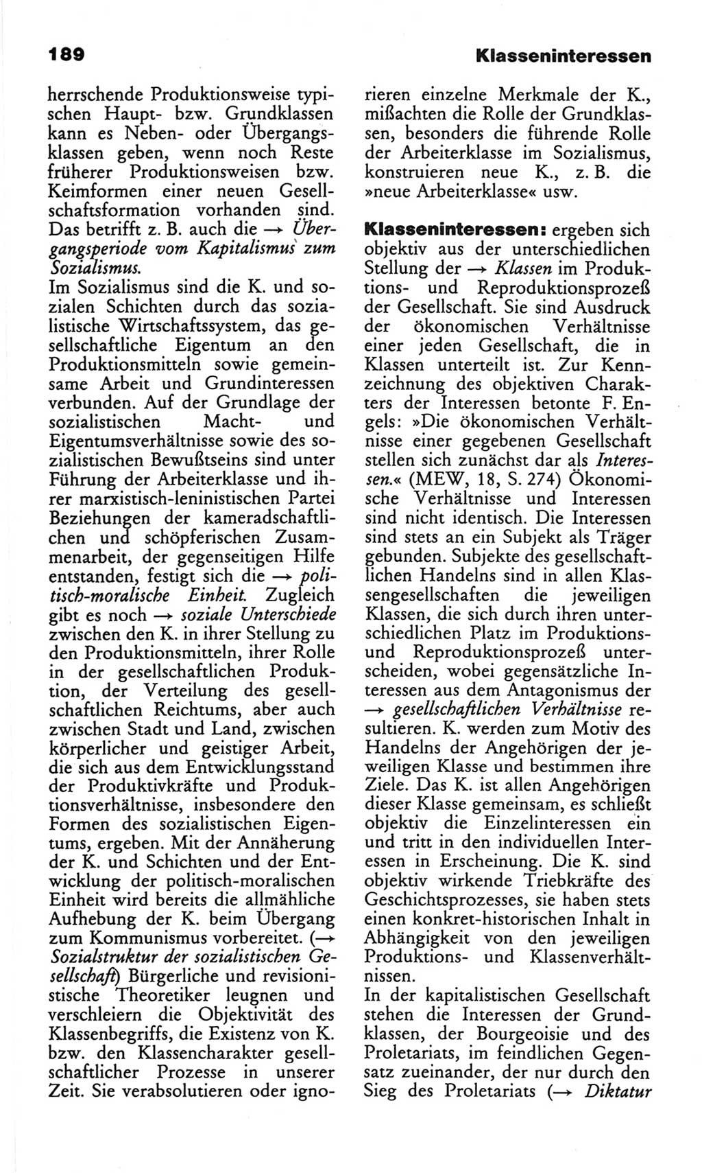 Wörterbuch des wissenschaftlichen Kommunismus [Deutsche Demokratische Republik (DDR)] 1982, Seite 189 (Wb. wiss. Komm. DDR 1982, S. 189)