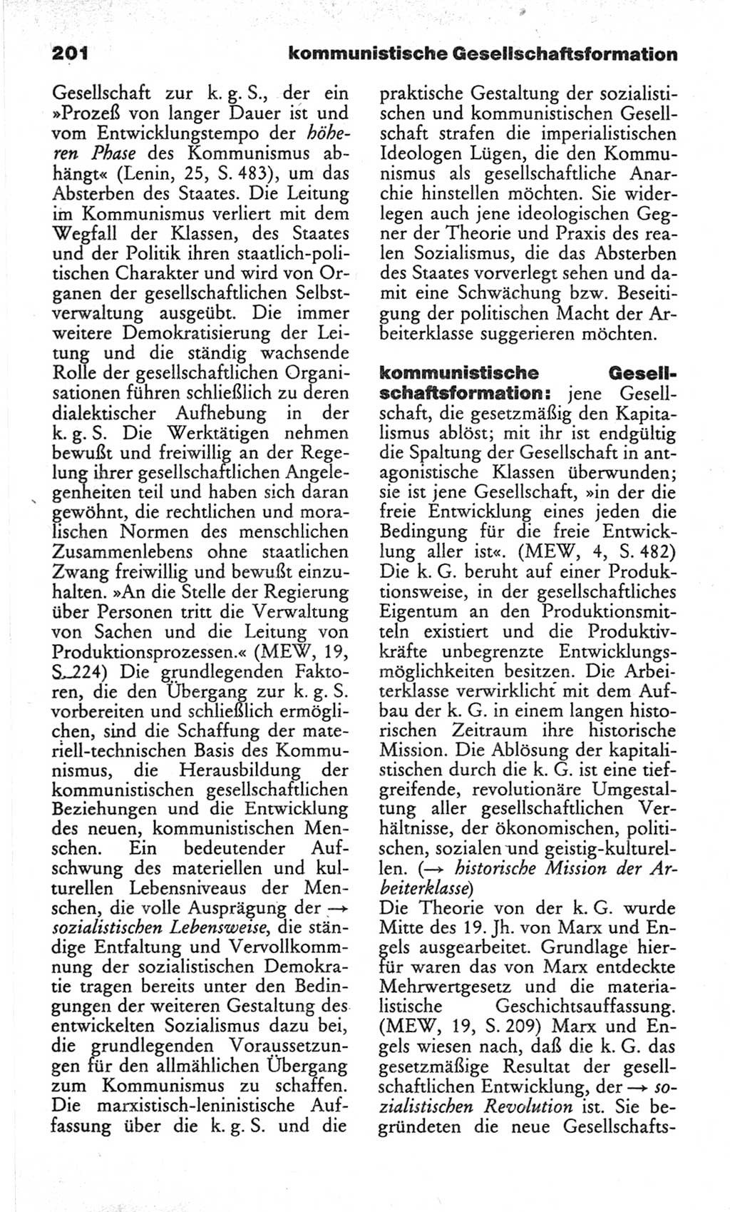 Wörterbuch des wissenschaftlichen Kommunismus [Deutsche Demokratische Republik (DDR)] 1982, Seite 201 (Wb. wiss. Komm. DDR 1982, S. 201)