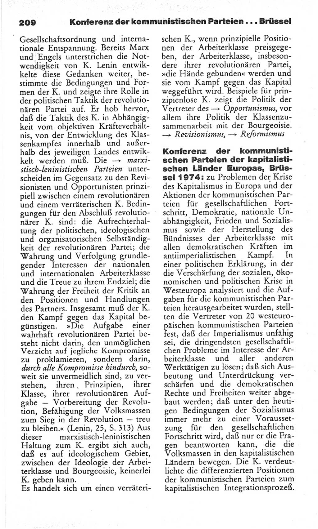Wörterbuch des wissenschaftlichen Kommunismus [Deutsche Demokratische Republik (DDR)] 1982, Seite 209 (Wb. wiss. Komm. DDR 1982, S. 209)