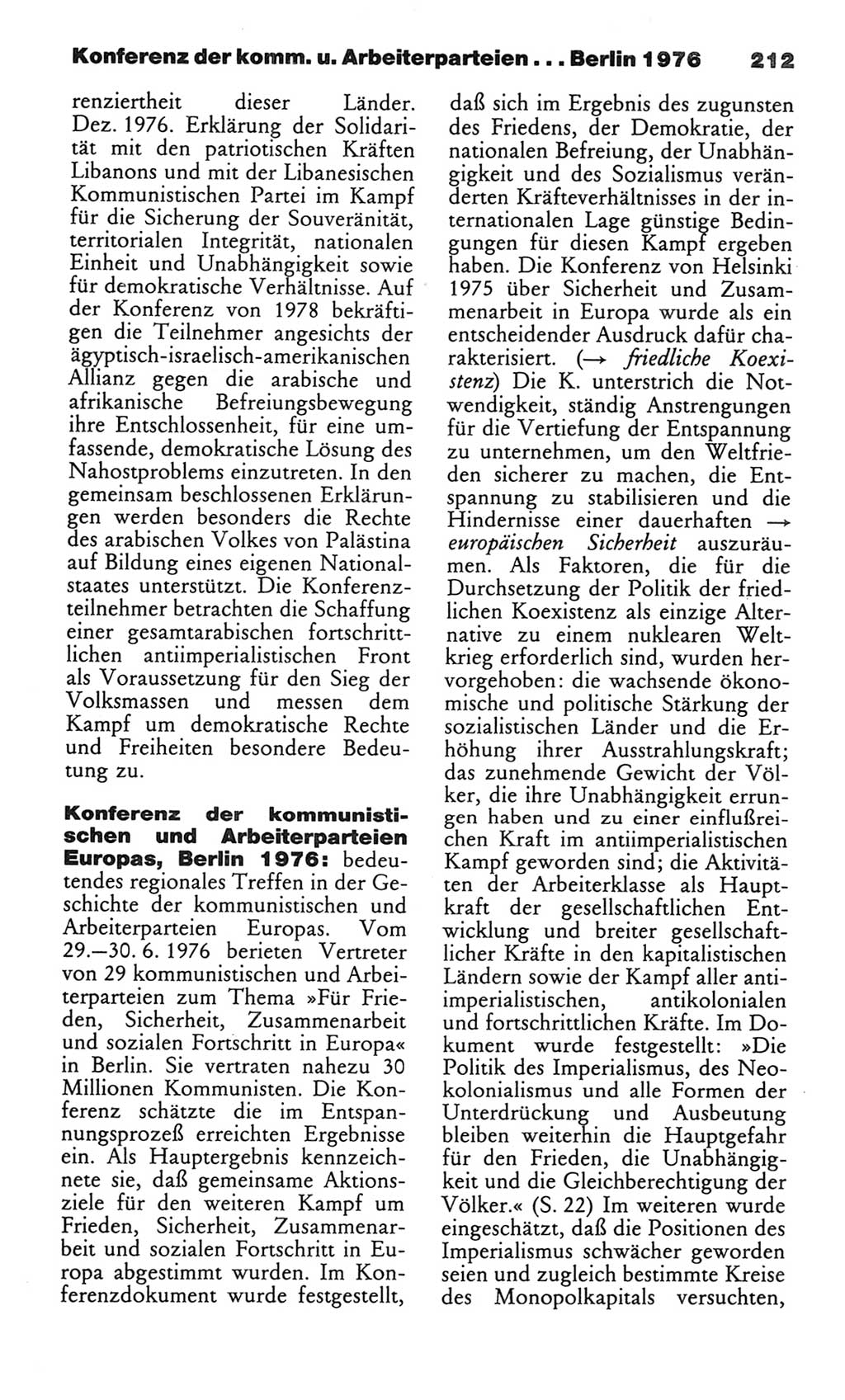 Wörterbuch des wissenschaftlichen Kommunismus [Deutsche Demokratische Republik (DDR)] 1982, Seite 212 (Wb. wiss. Komm. DDR 1982, S. 212)