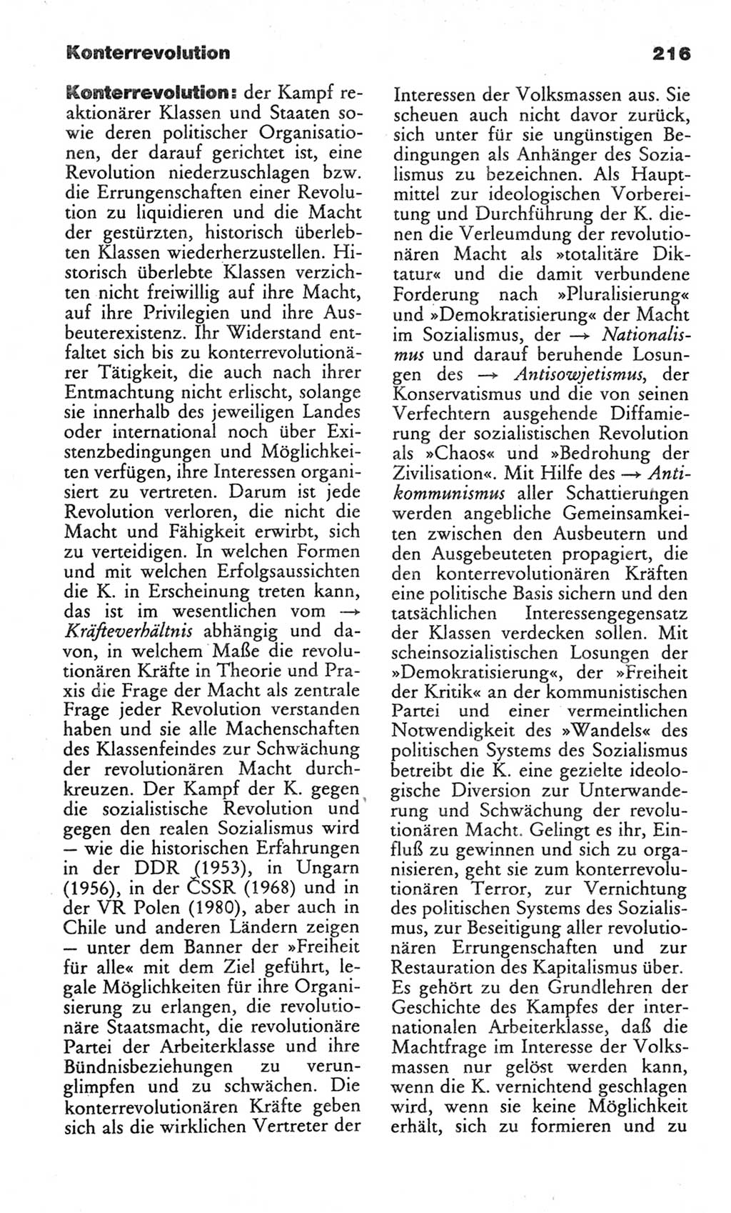 Wörterbuch des wissenschaftlichen Kommunismus [Deutsche Demokratische Republik (DDR)] 1982, Seite 216 (Wb. wiss. Komm. DDR 1982, S. 216)