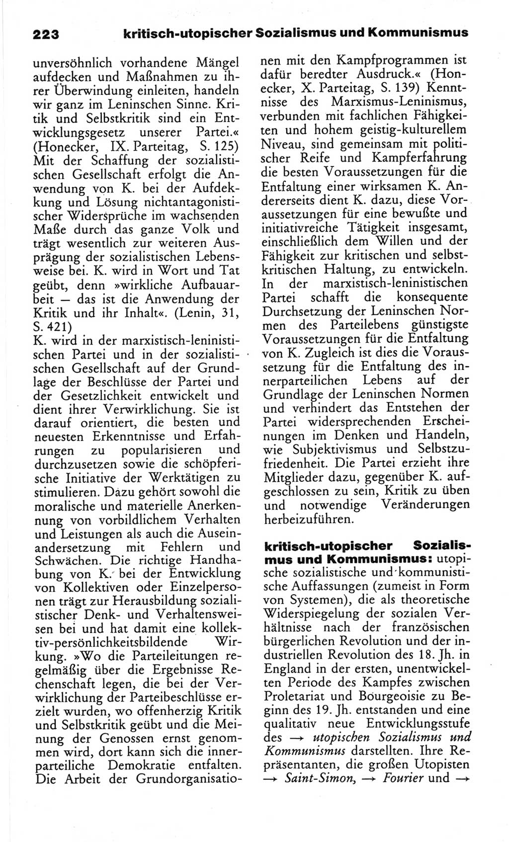 Wörterbuch des wissenschaftlichen Kommunismus [Deutsche Demokratische Republik (DDR)] 1982, Seite 223 (Wb. wiss. Komm. DDR 1982, S. 223)