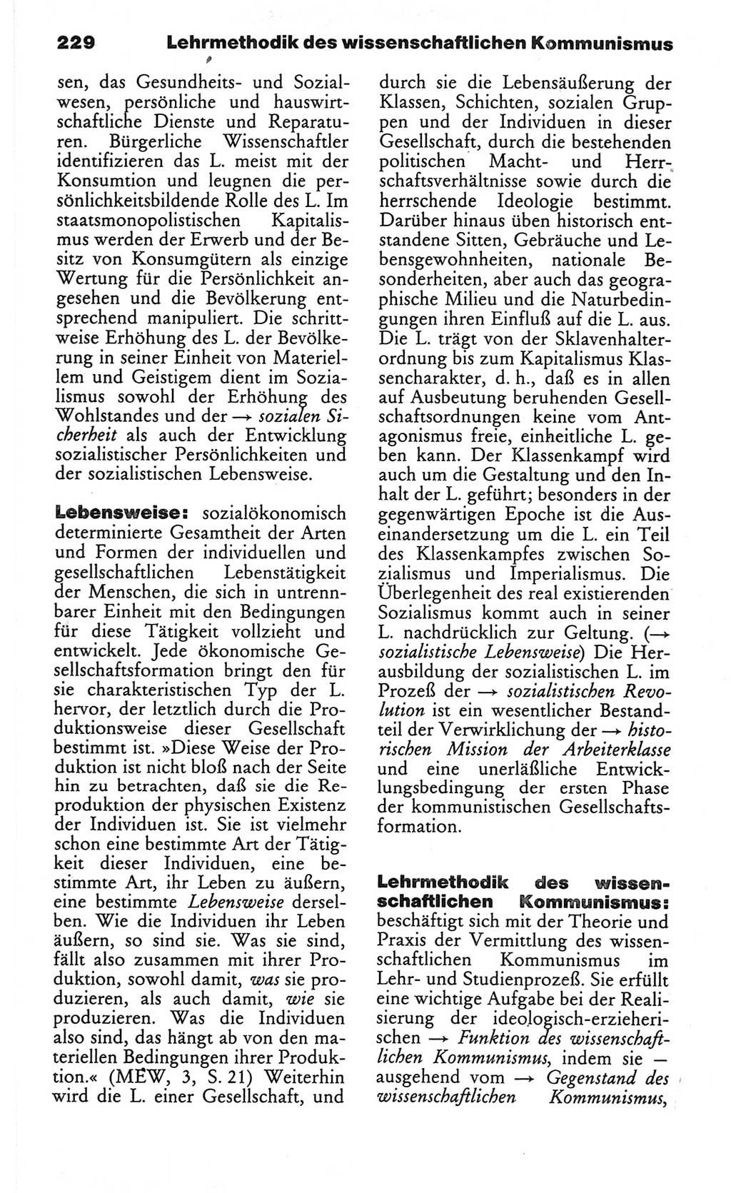 Wörterbuch des wissenschaftlichen Kommunismus [Deutsche Demokratische Republik (DDR)] 1982, Seite 229 (Wb. wiss. Komm. DDR 1982, S. 229)