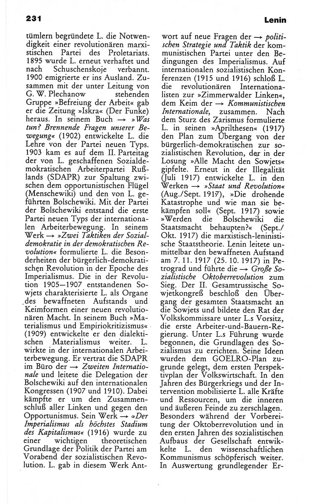 Wörterbuch des wissenschaftlichen Kommunismus [Deutsche Demokratische Republik (DDR)] 1982, Seite 231 (Wb. wiss. Komm. DDR 1982, S. 231)
