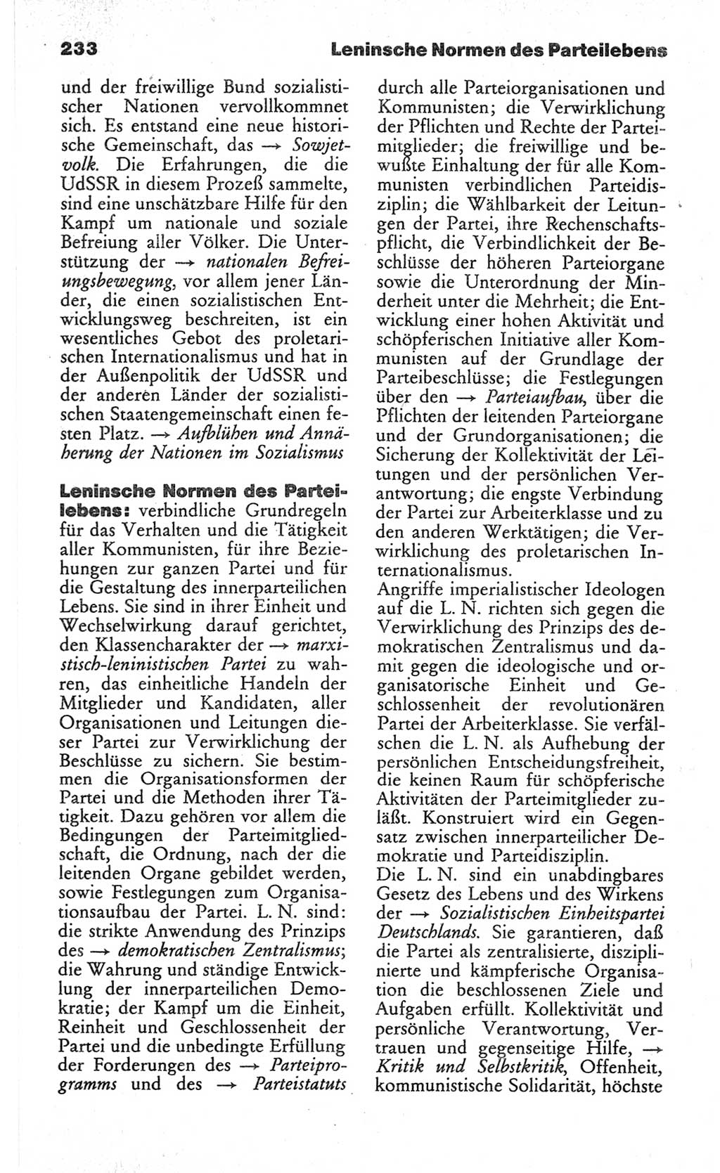 Wörterbuch des wissenschaftlichen Kommunismus [Deutsche Demokratische Republik (DDR)] 1982, Seite 233 (Wb. wiss. Komm. DDR 1982, S. 233)