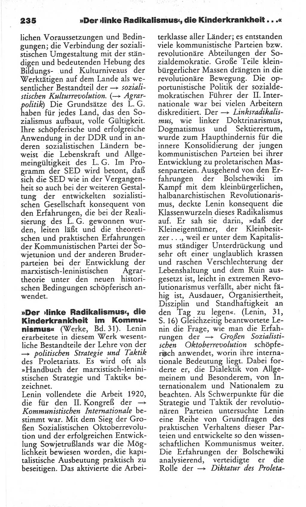 Wörterbuch des wissenschaftlichen Kommunismus [Deutsche Demokratische Republik (DDR)] 1982, Seite 235 (Wb. wiss. Komm. DDR 1982, S. 235)