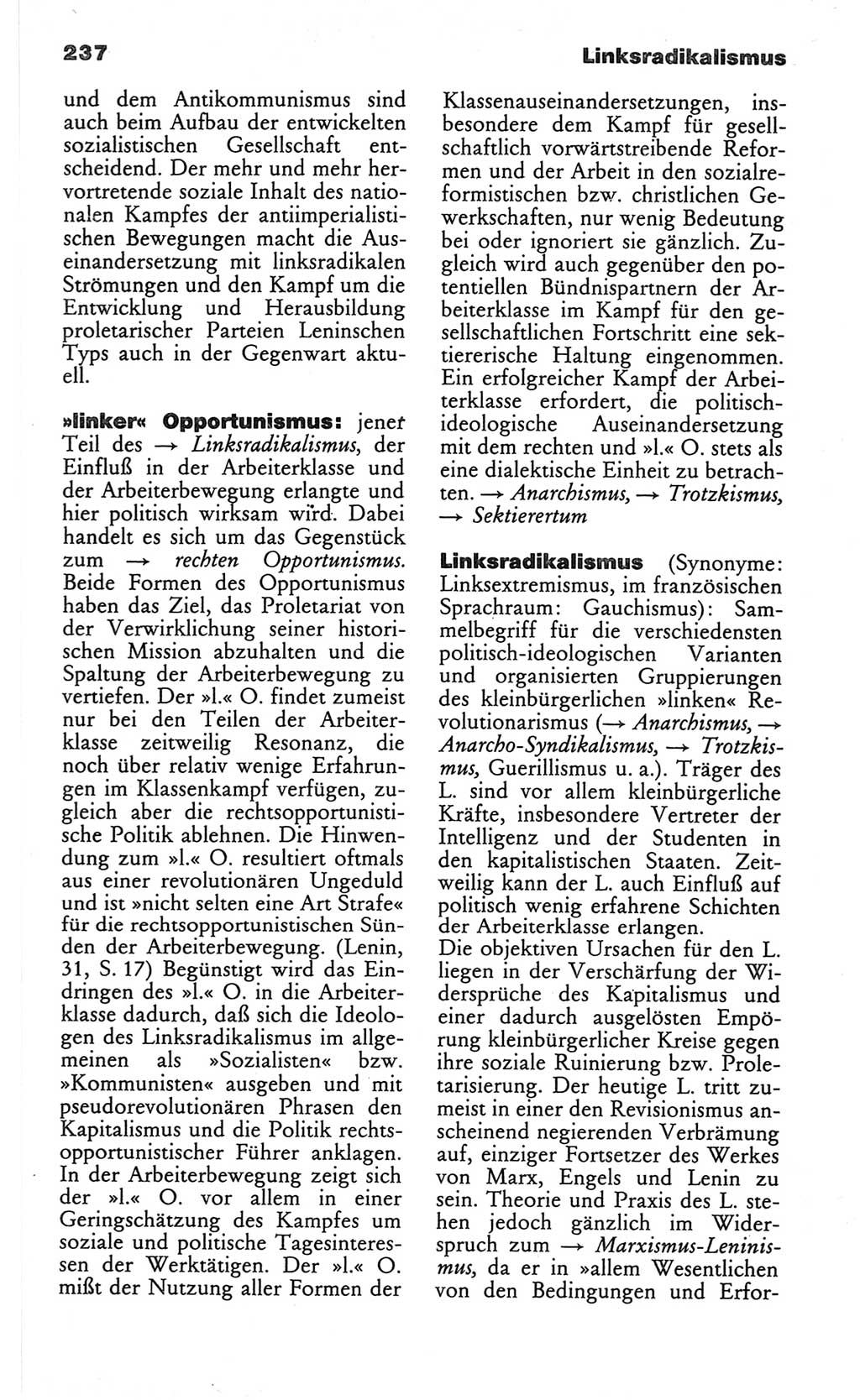 Wörterbuch des wissenschaftlichen Kommunismus [Deutsche Demokratische Republik (DDR)] 1982, Seite 237 (Wb. wiss. Komm. DDR 1982, S. 237)