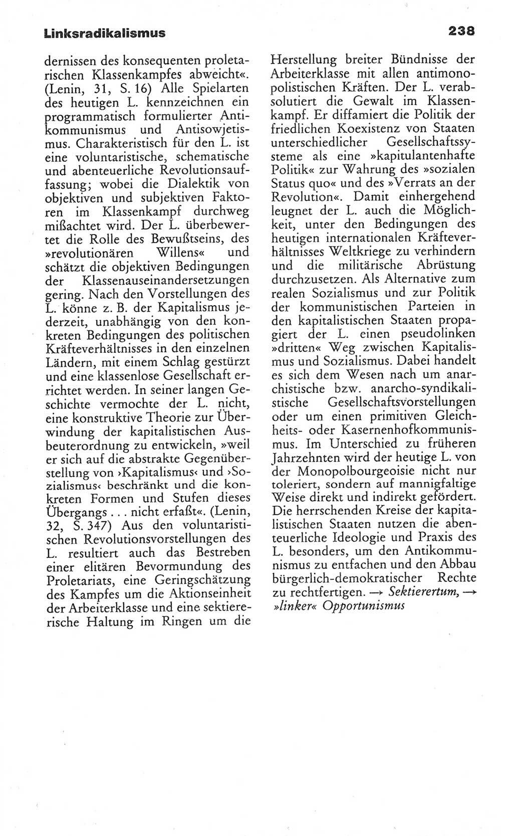Wörterbuch des wissenschaftlichen Kommunismus [Deutsche Demokratische Republik (DDR)] 1982, Seite 238 (Wb. wiss. Komm. DDR 1982, S. 238)