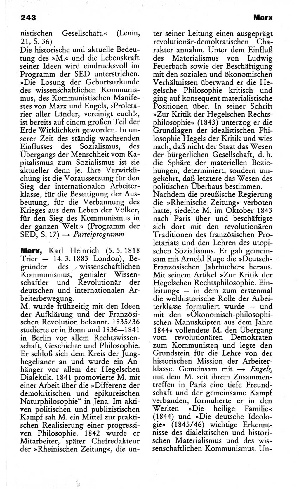 Wörterbuch des wissenschaftlichen Kommunismus [Deutsche Demokratische Republik (DDR)] 1982, Seite 243 (Wb. wiss. Komm. DDR 1982, S. 243)
