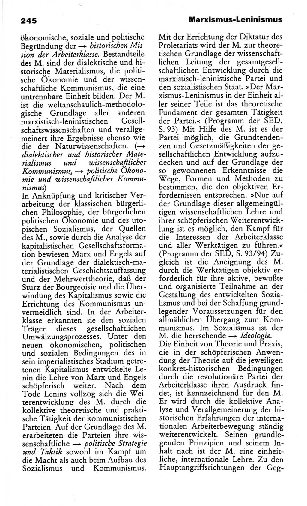 Wörterbuch des wissenschaftlichen Kommunismus [Deutsche Demokratische Republik (DDR)] 1982, Seite 245 (Wb. wiss. Komm. DDR 1982, S. 245)