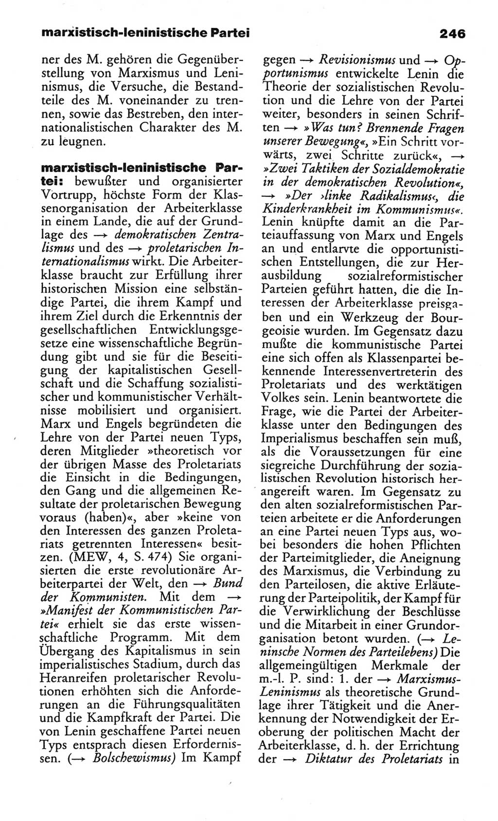 Wörterbuch des wissenschaftlichen Kommunismus [Deutsche Demokratische Republik (DDR)] 1982, Seite 246 (Wb. wiss. Komm. DDR 1982, S. 246)