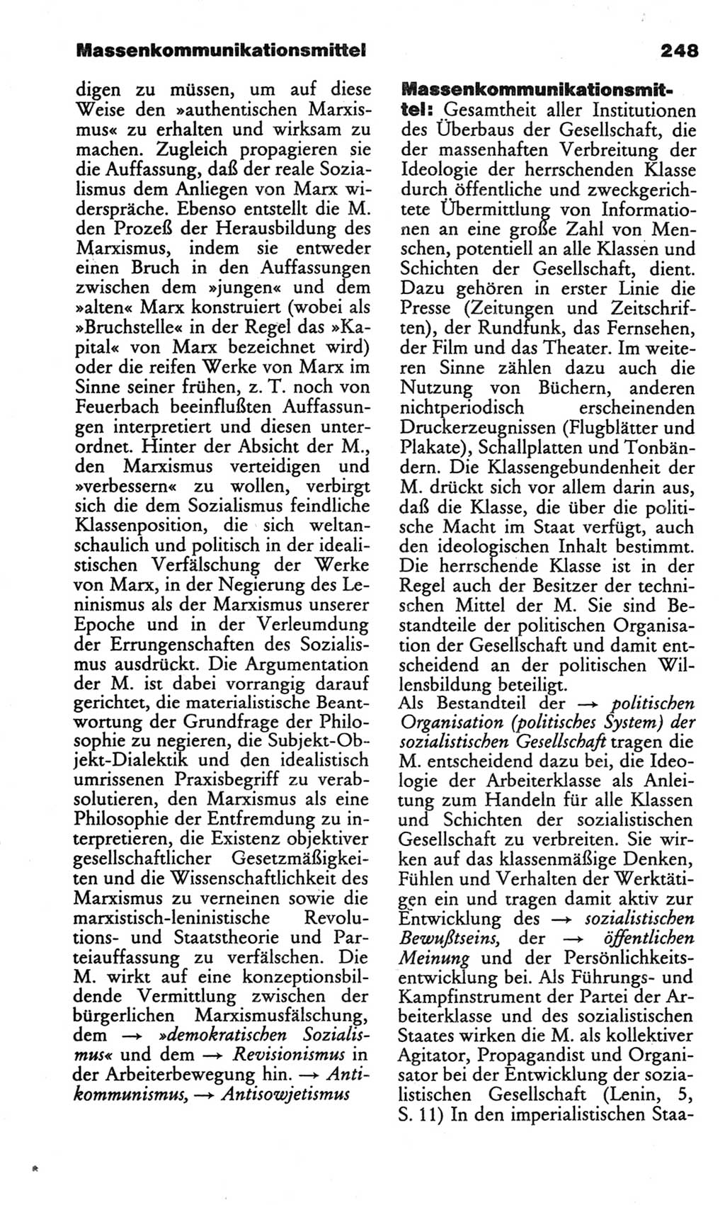 Wörterbuch des wissenschaftlichen Kommunismus [Deutsche Demokratische Republik (DDR)] 1982, Seite 248 (Wb. wiss. Komm. DDR 1982, S. 248)