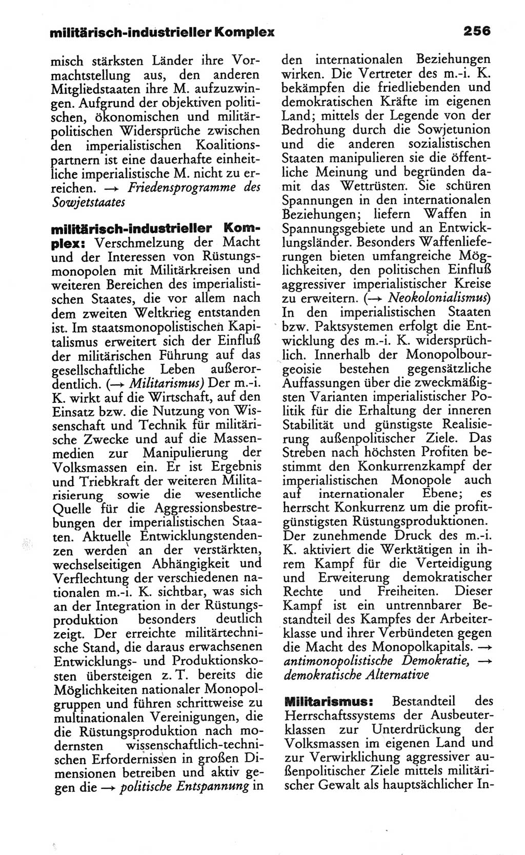 Wörterbuch des wissenschaftlichen Kommunismus [Deutsche Demokratische Republik (DDR)] 1982, Seite 256 (Wb. wiss. Komm. DDR 1982, S. 256)