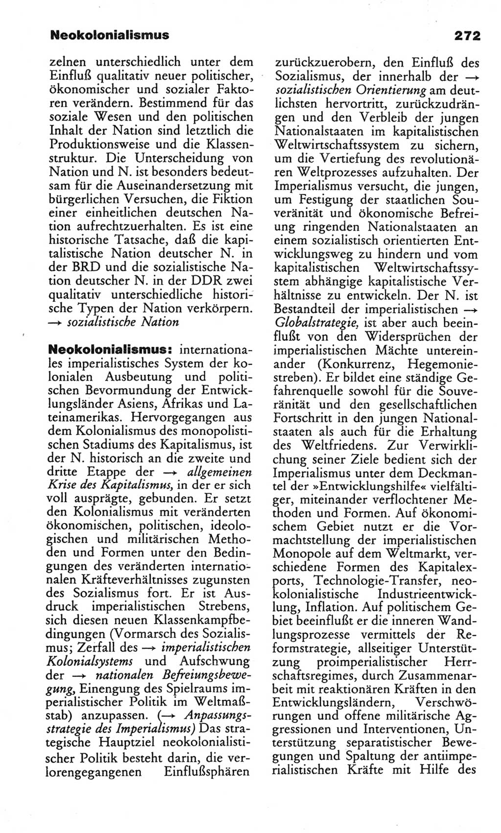 Wörterbuch des wissenschaftlichen Kommunismus [Deutsche Demokratische Republik (DDR)] 1982, Seite 272 (Wb. wiss. Komm. DDR 1982, S. 272)