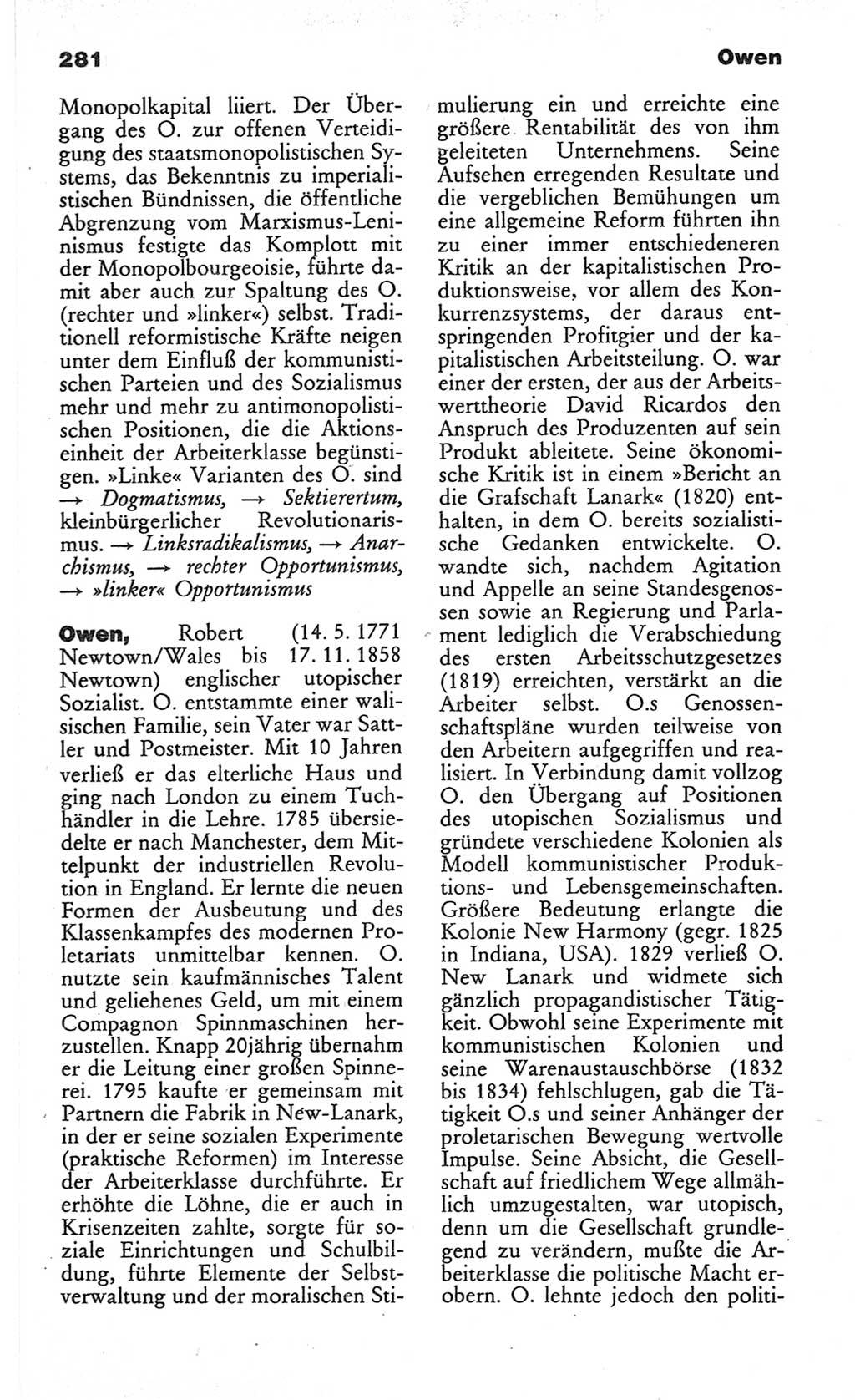 Wörterbuch des wissenschaftlichen Kommunismus [Deutsche Demokratische Republik (DDR)] 1982, Seite 281 (Wb. wiss. Komm. DDR 1982, S. 281)