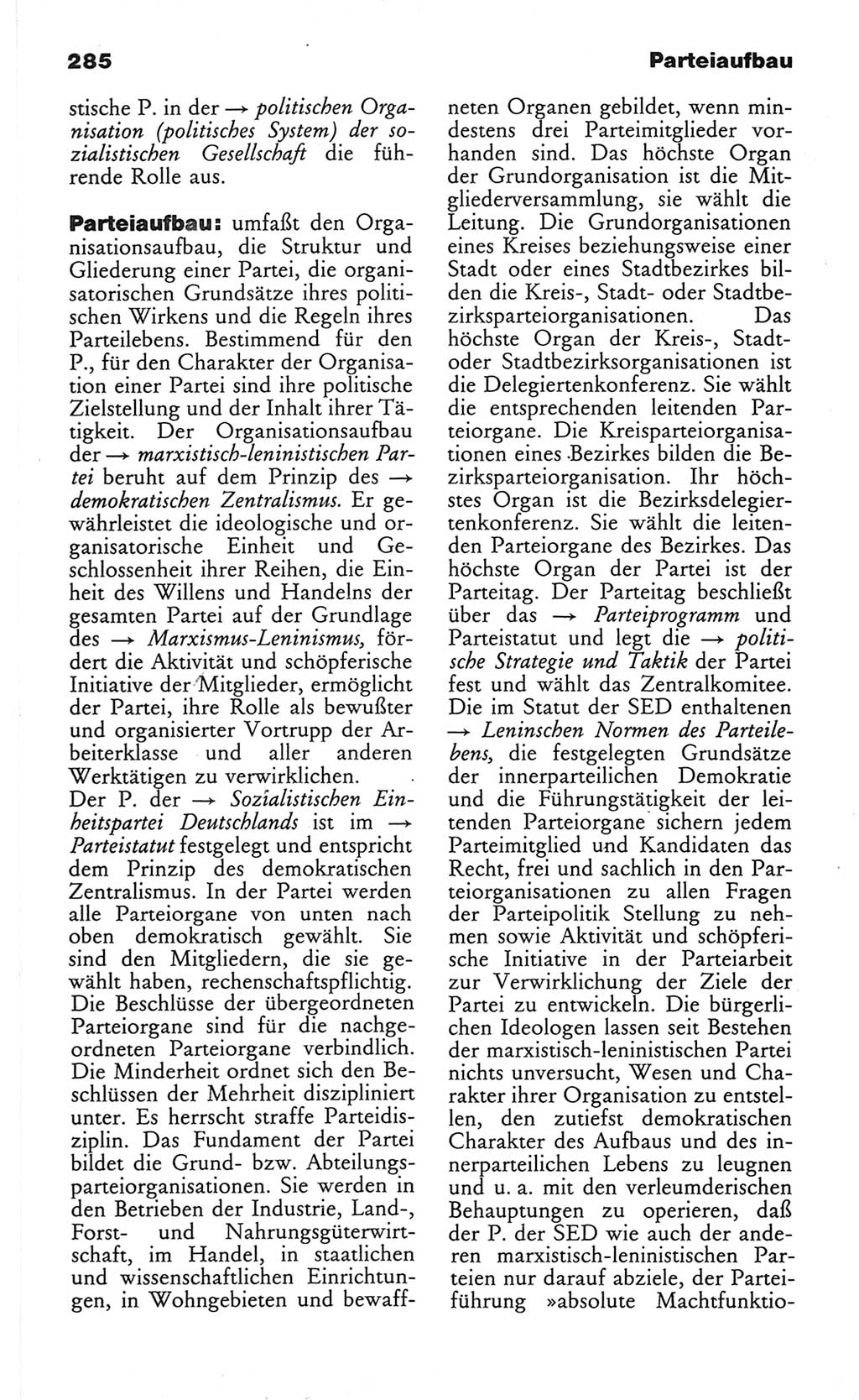 Wörterbuch des wissenschaftlichen Kommunismus [Deutsche Demokratische Republik (DDR)] 1982, Seite 285 (Wb. wiss. Komm. DDR 1982, S. 285)