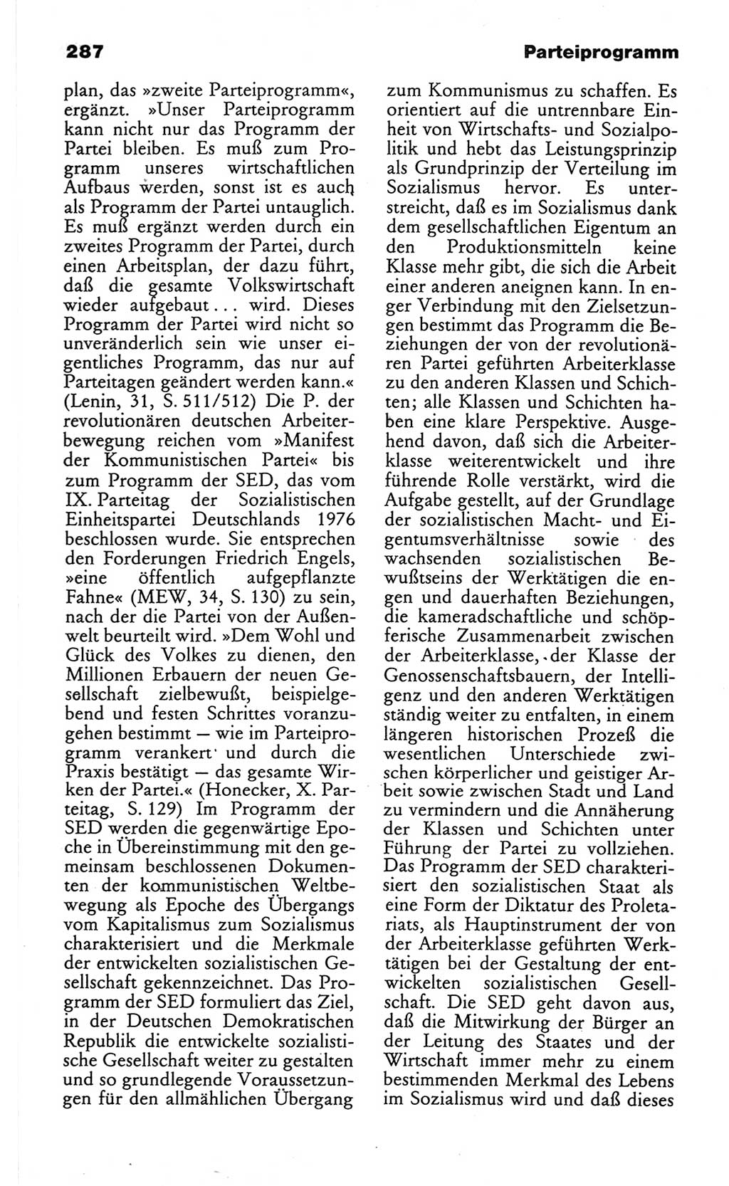 Wörterbuch des wissenschaftlichen Kommunismus [Deutsche Demokratische Republik (DDR)] 1982, Seite 287 (Wb. wiss. Komm. DDR 1982, S. 287)