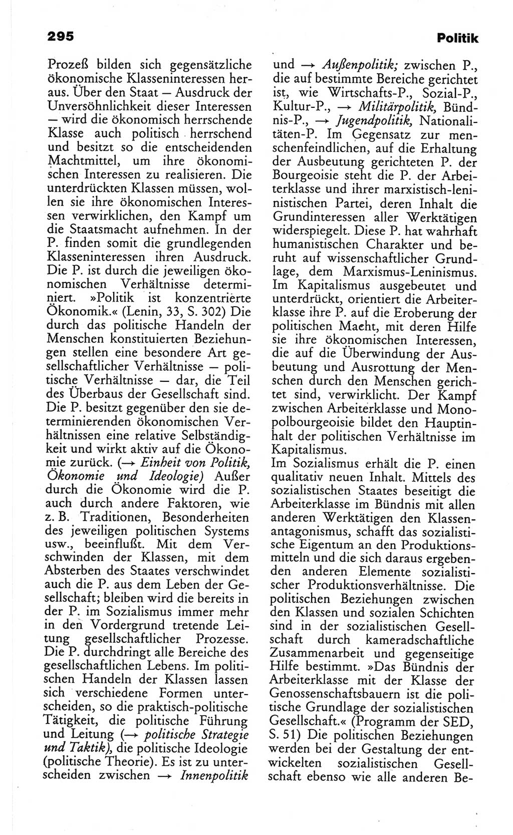 Wörterbuch des wissenschaftlichen Kommunismus [Deutsche Demokratische Republik (DDR)] 1982, Seite 295 (Wb. wiss. Komm. DDR 1982, S. 295)