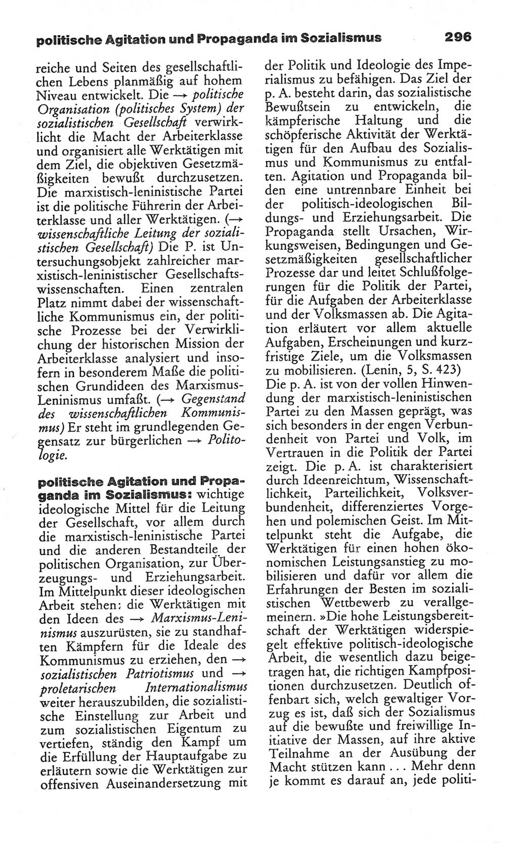 Wörterbuch des wissenschaftlichen Kommunismus [Deutsche Demokratische Republik (DDR)] 1982, Seite 296 (Wb. wiss. Komm. DDR 1982, S. 296)
