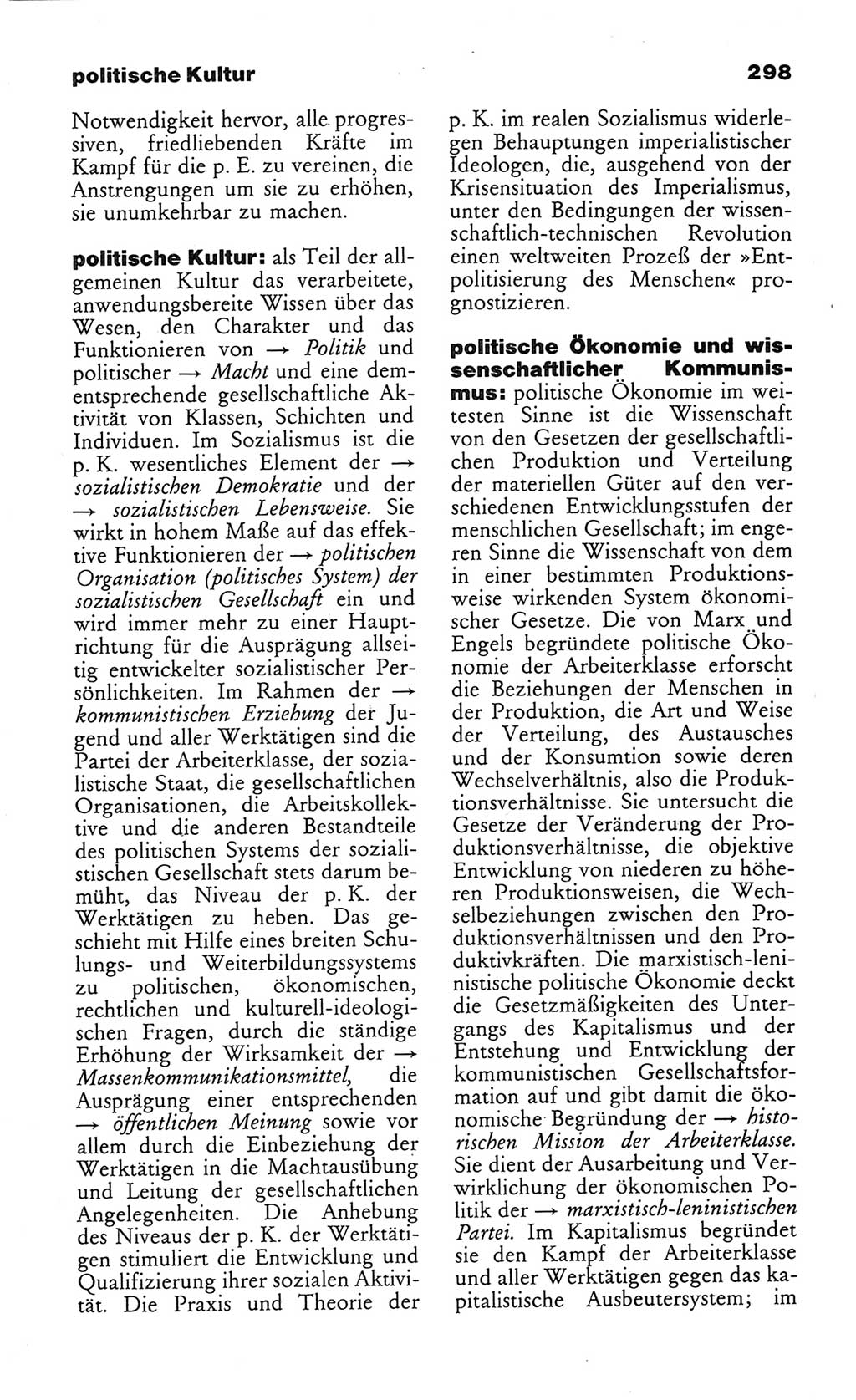 Wörterbuch des wissenschaftlichen Kommunismus [Deutsche Demokratische Republik (DDR)] 1982, Seite 298 (Wb. wiss. Komm. DDR 1982, S. 298)